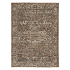 Tappeto Modern Classics di Rug & Kilim con motivi floreali beige-marrone e blu navy