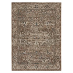 Tappeto Modern Classics di Rug & Kilim con motivi floreali beige-marrone e blu navy