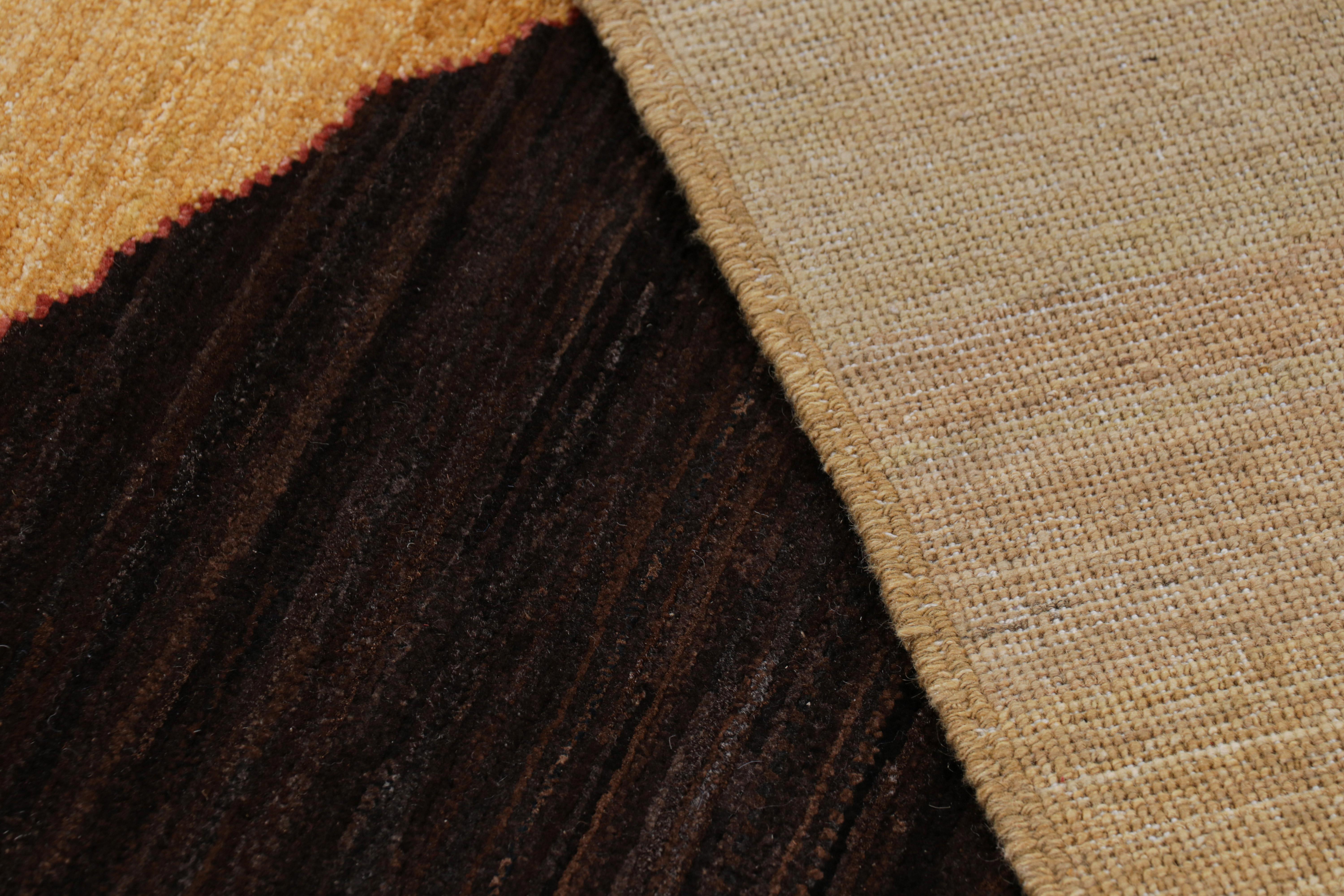 Wool Rug & Kilim’s Modern Classics Rug with Black, White, and Gold Horse Pictorials For Sale