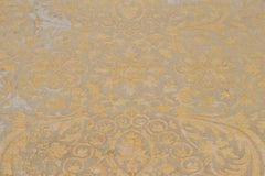 Rug & Kilim’s Modern Classics Rug with Floral Patterns in Gold and Blue Tones