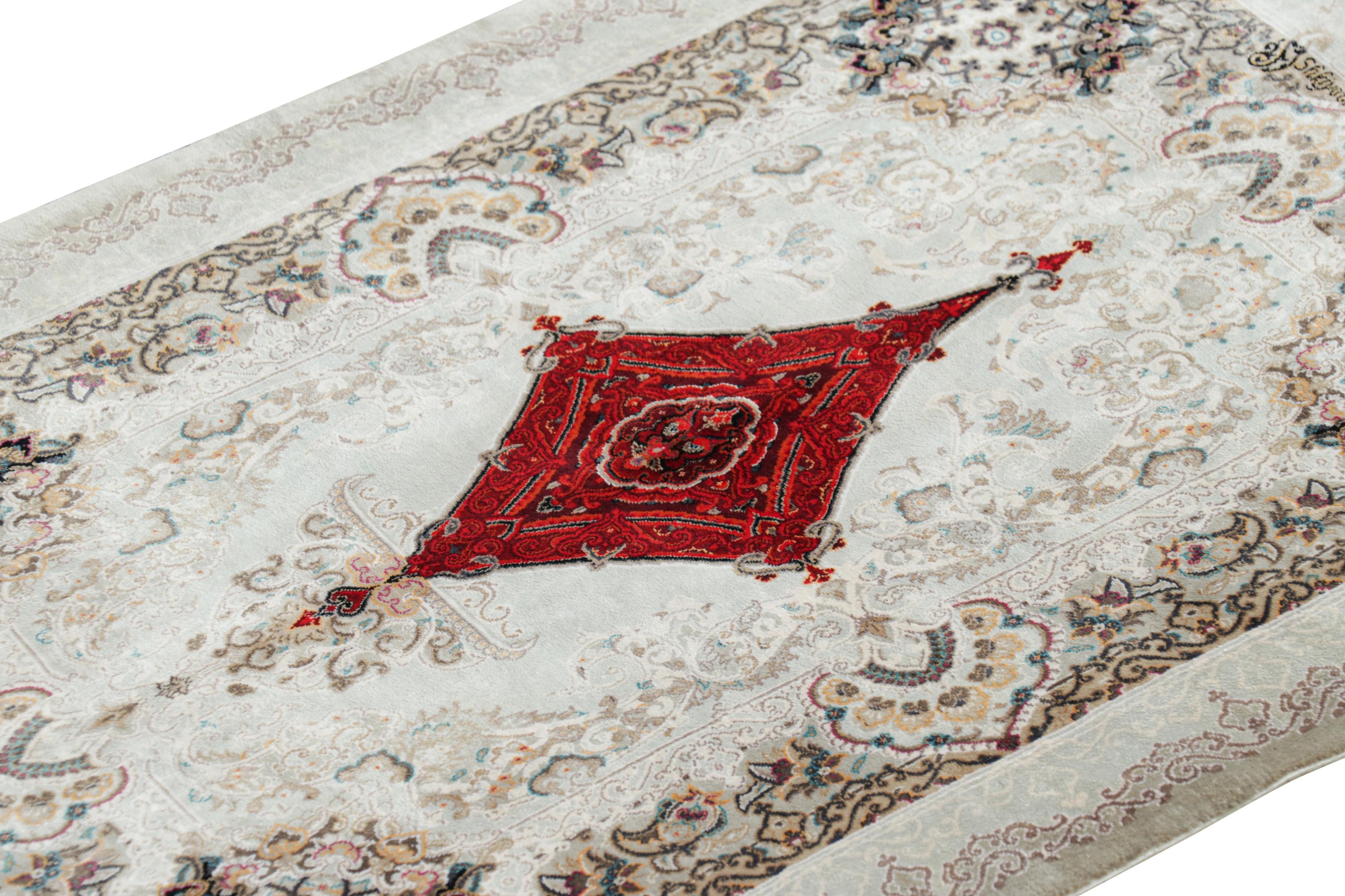 Ce tapis 2x3 en laine nouée à la main représente une nouvelle ligne audacieuse de la Collection S Contemporary de Rug & Kilim, une série de tapis contemporains réalisés par l'un des ateliers et designers persans les plus talentueux de l'artisanat