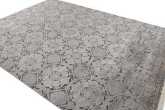 Rug & Kilim’s Modern Classics Rug With Silver-Gray and Blue Medallions