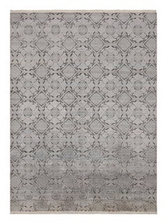 Rug & Kilim’s Modern Classics Rug With Silver-Gray and Blue Medallions