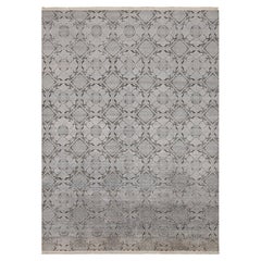 Rug & Kilim’s Modern Classics Rug With Silver-Gray and Blue Medallions