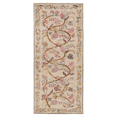 Rug & Kilim’s Modern Classics Runner Rug in Cream with Floral Patterns