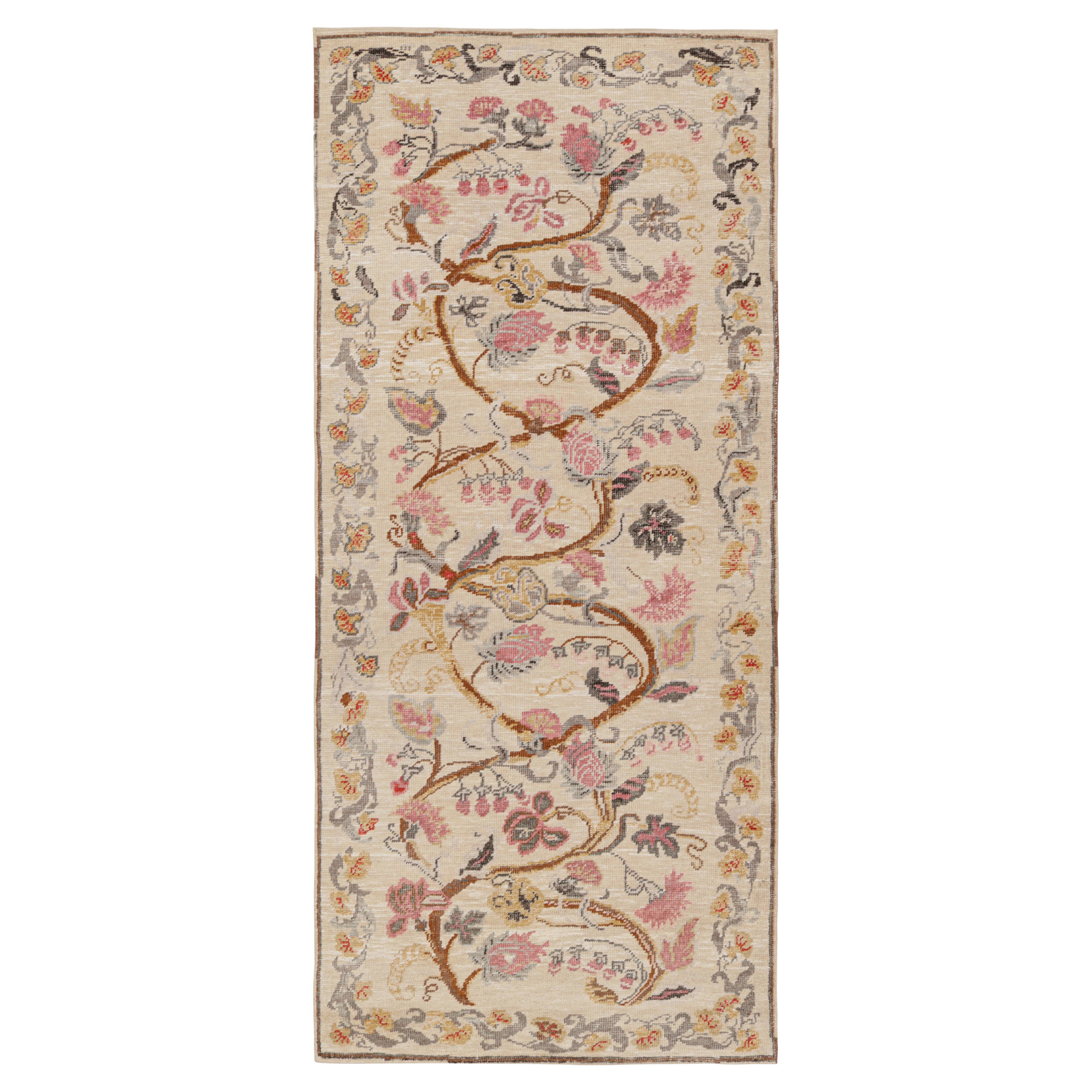 Rug 
Kilim - Tappeto da corsa Modern Classics di colore crema con motivi floreali
