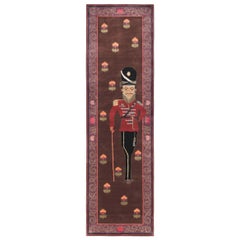 Rug & Kilim’s Modern Classics "Sipahi" Pictorial Runner Rug in Mahogany and Red