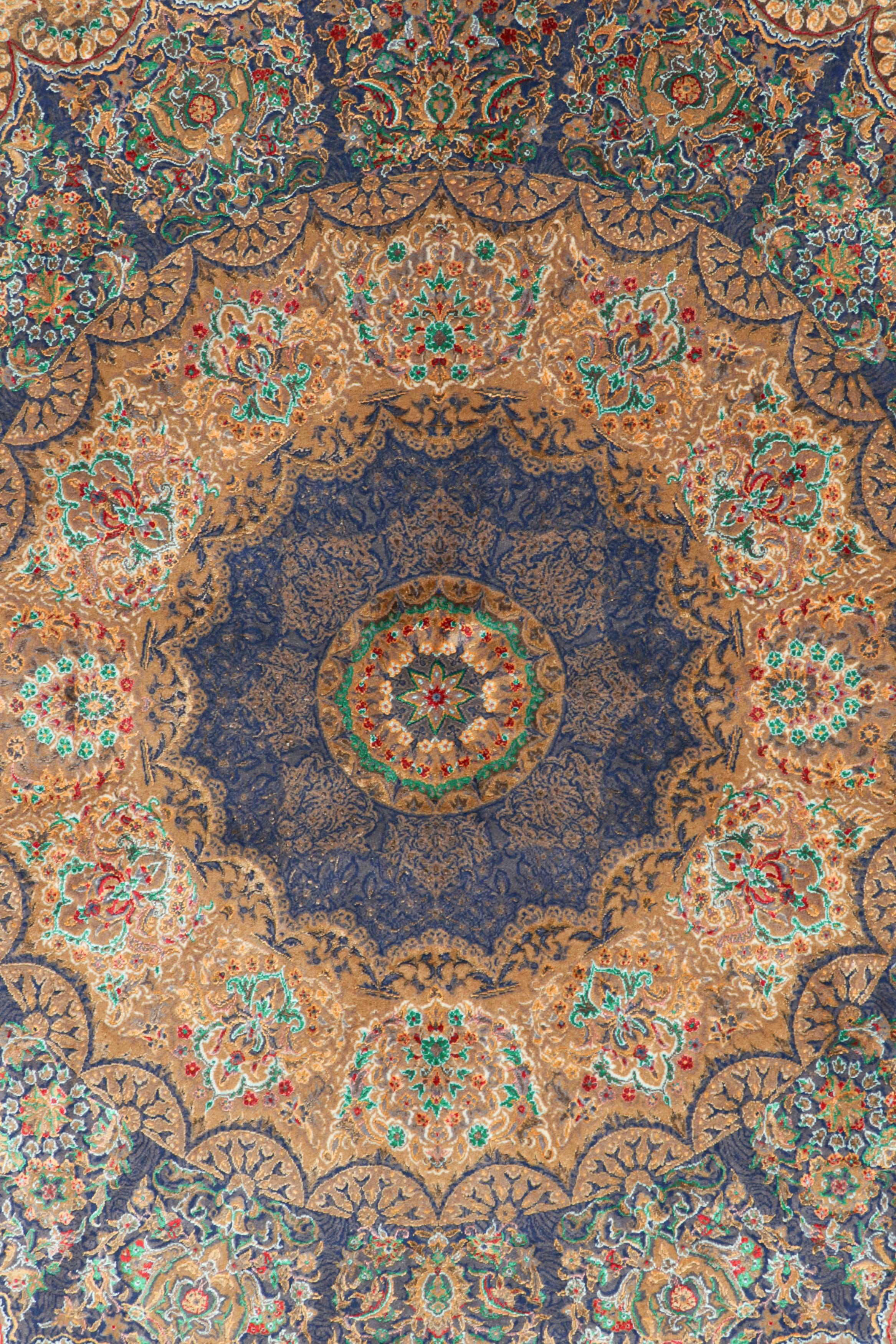 Moderno Rug & Kilim - Tappeto quadrato Modern Classics con medaglione floreale policromo 