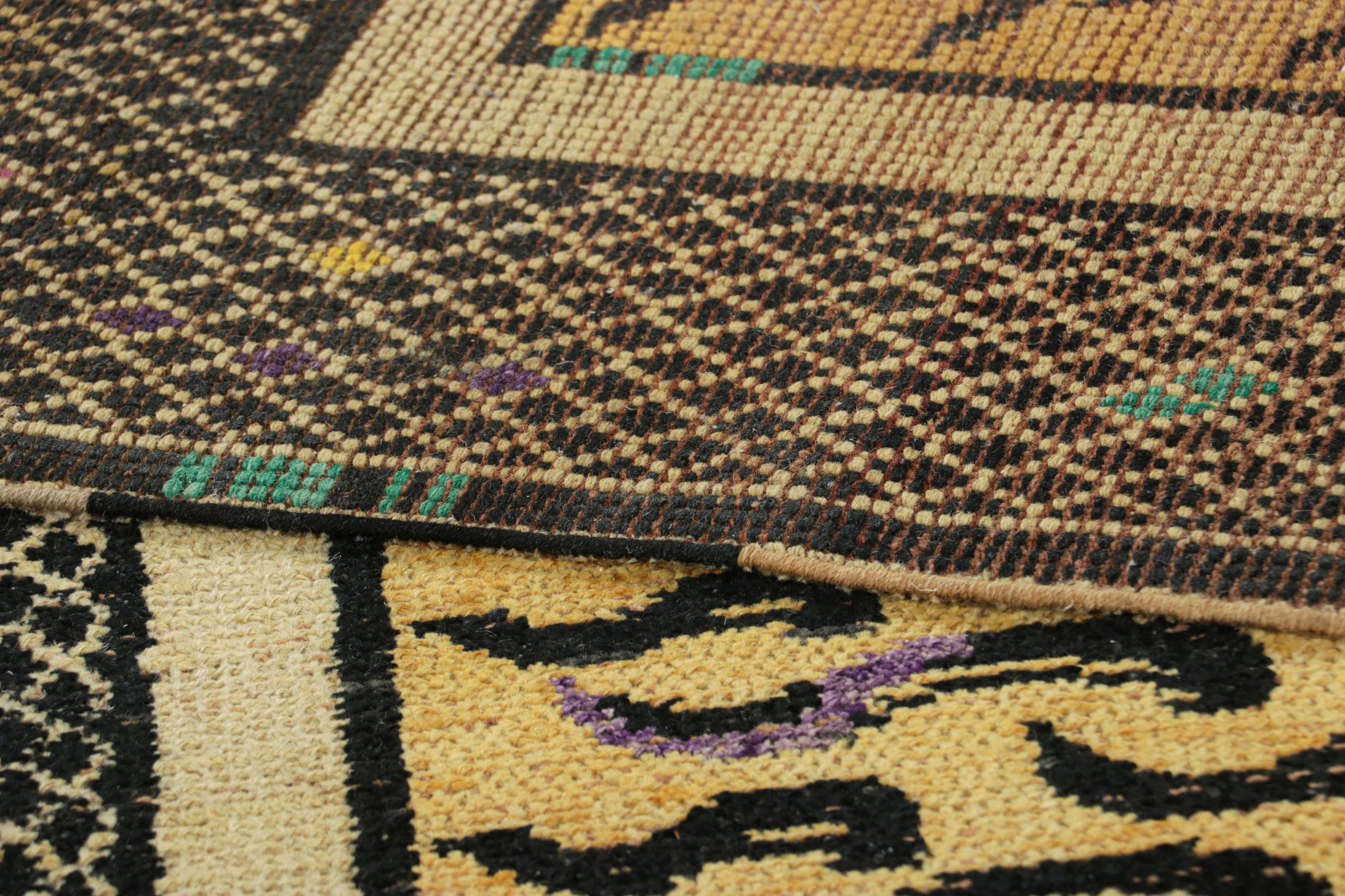 XXIe siècle et contemporain Tapis Modern Classics Tiger dans les tons or et noir de Rug & Kilim en vente