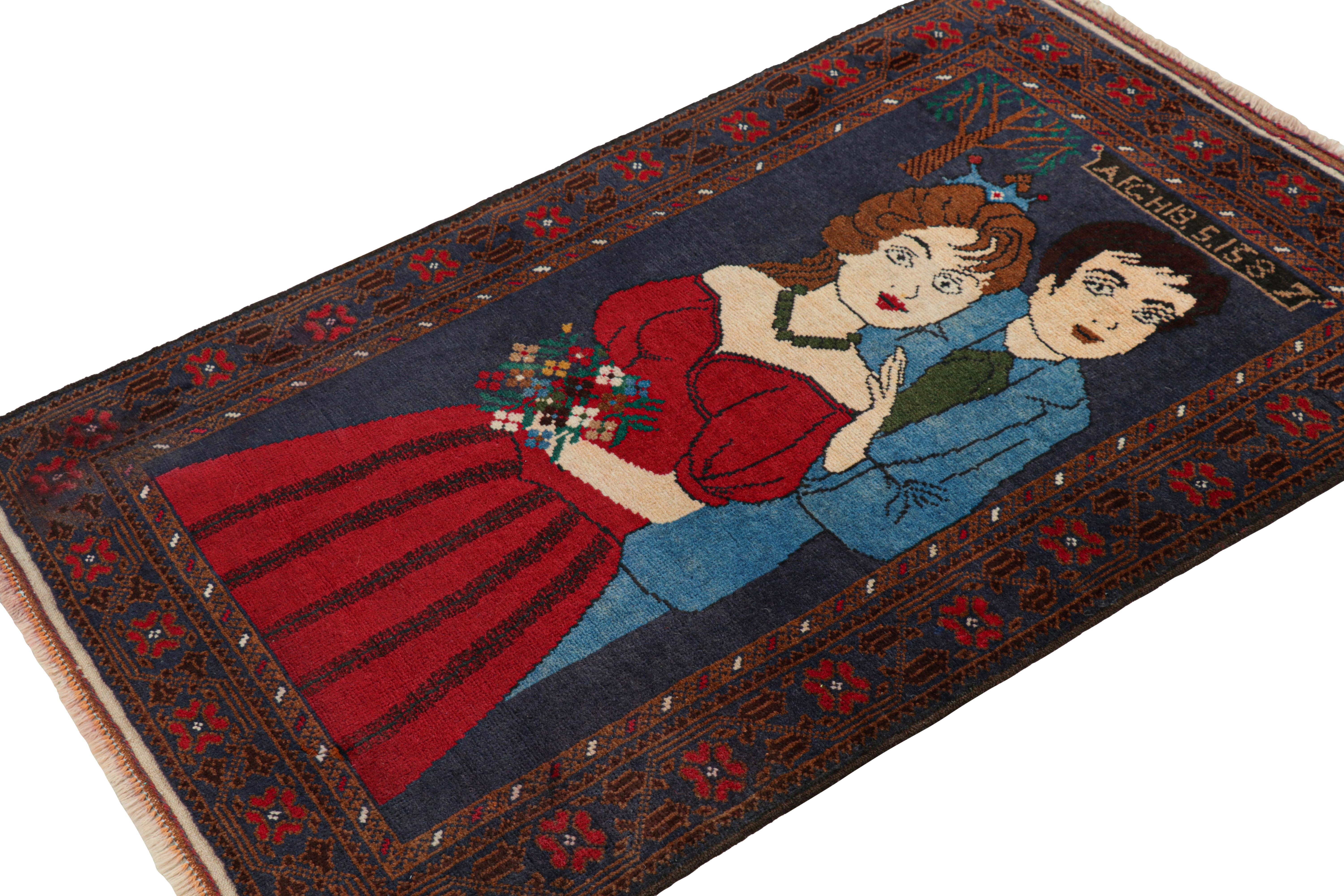 Hand-Knotted Rug & Kilim’s Modern Classics Tribal Rug in Beige with Human Pictorials For Sale