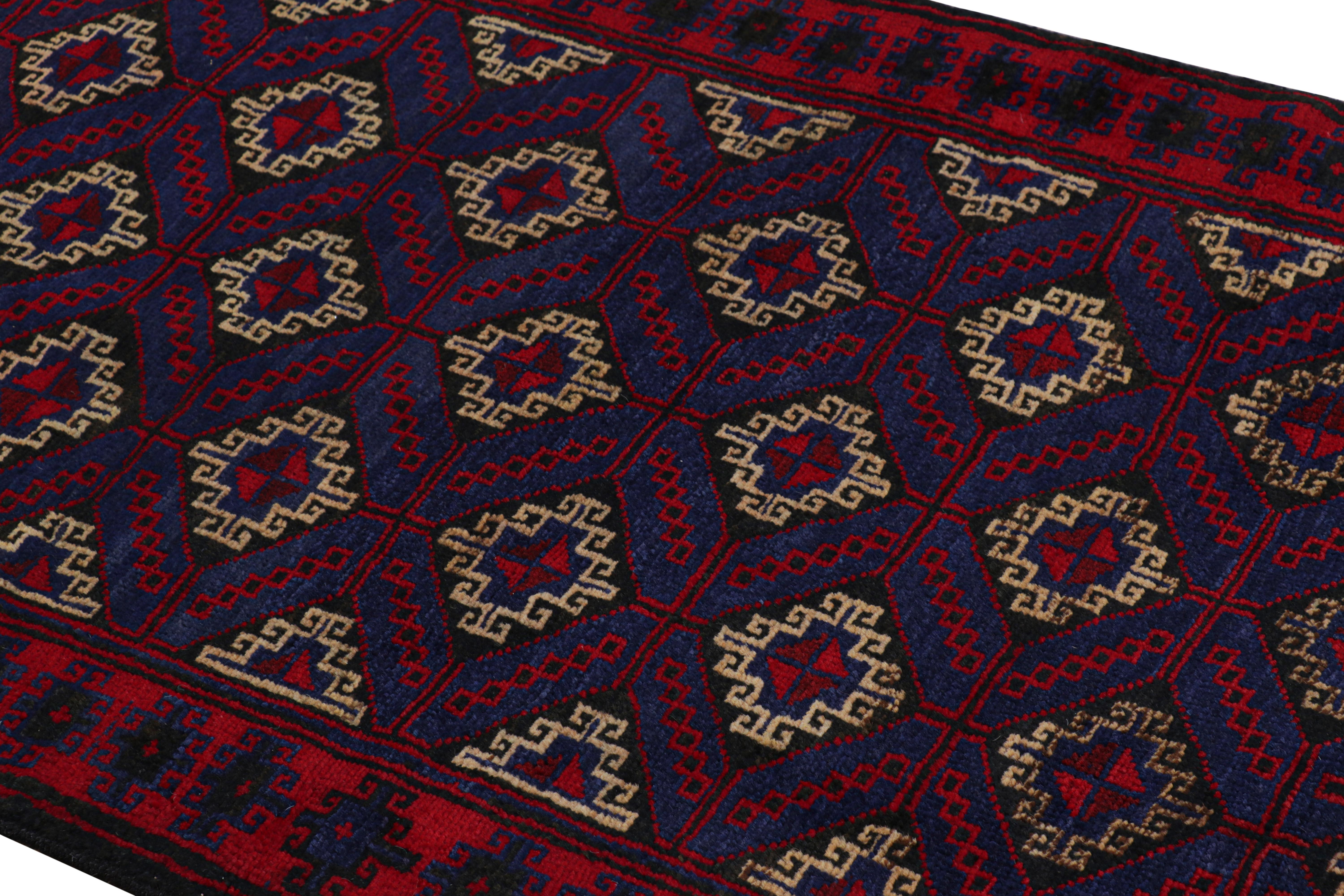Hand knotted in wool, this 3x6 modern geometric rug represents a new line of tribal carpets in the Modern Classics Collection by Rug & Kilim. Each piece represents the work of women weavers in Afghanistan, preserving the rich tradition of their