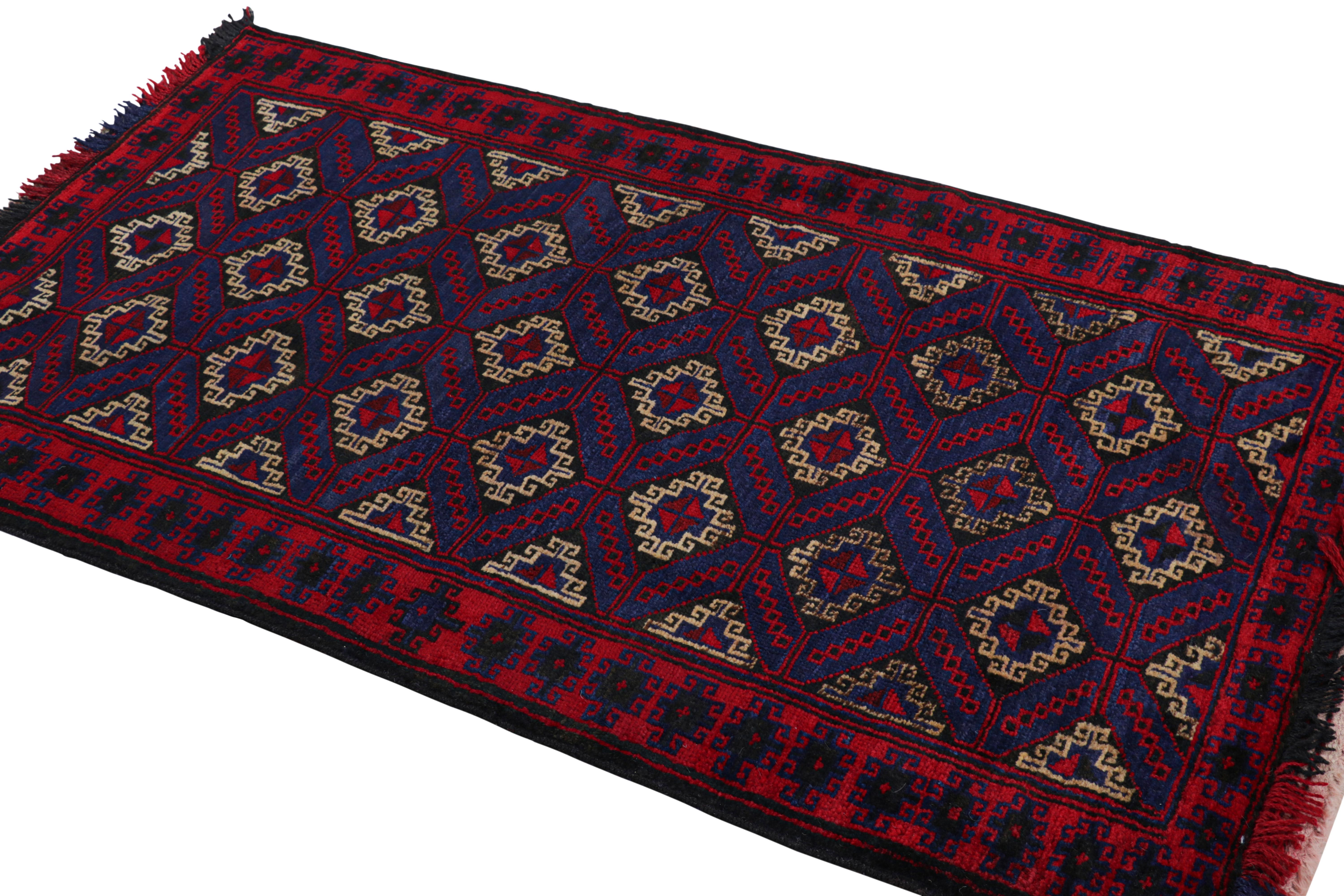 Hand-Knotted Rug & Kilim’s Modern Classics Tribal Rug in Indigo with Geometric Medallions For Sale