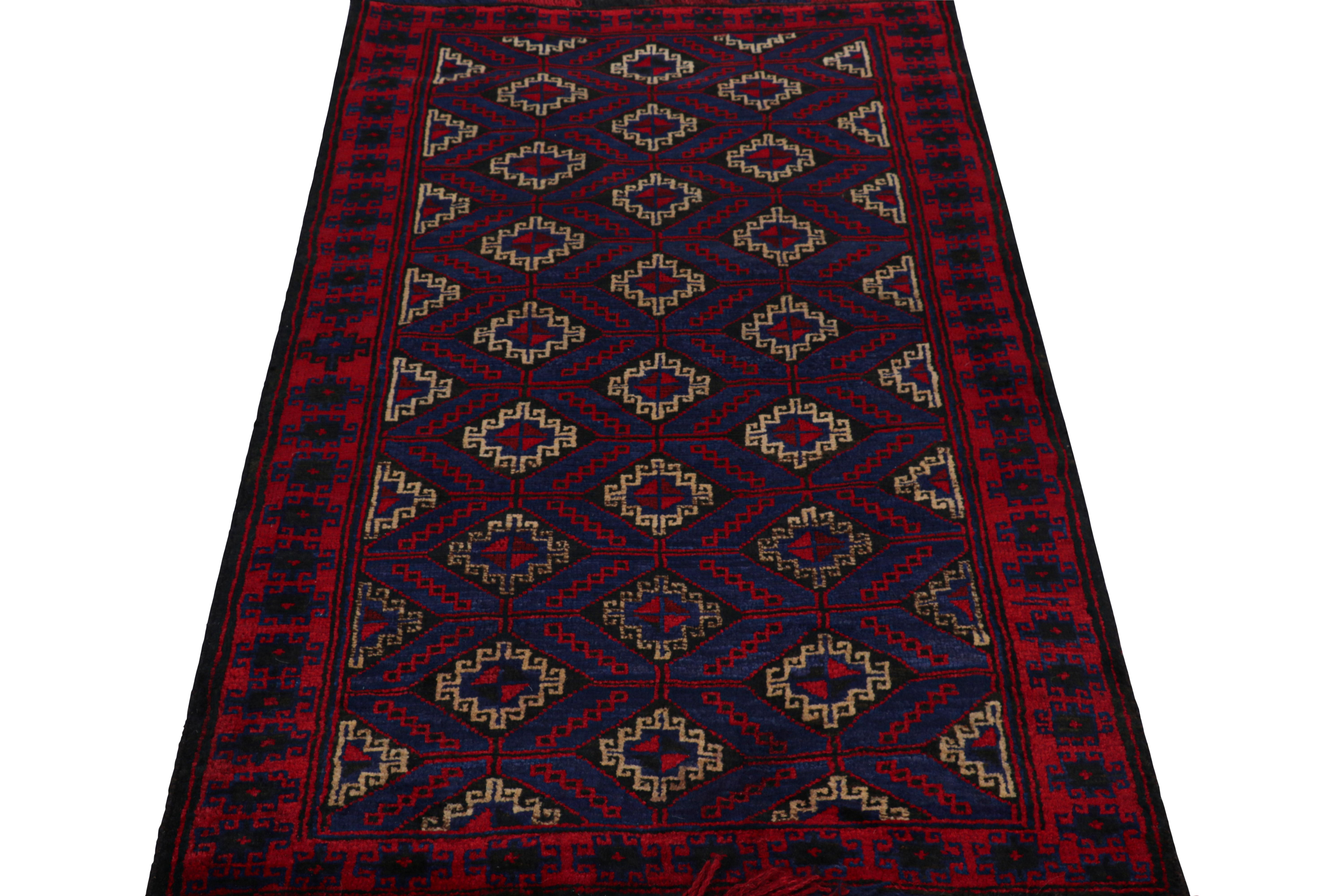 Rug & Kilim’s Modern Classics Tribal Rug in Indigo with Geometric Medallions In New Condition For Sale In Long Island City, NY