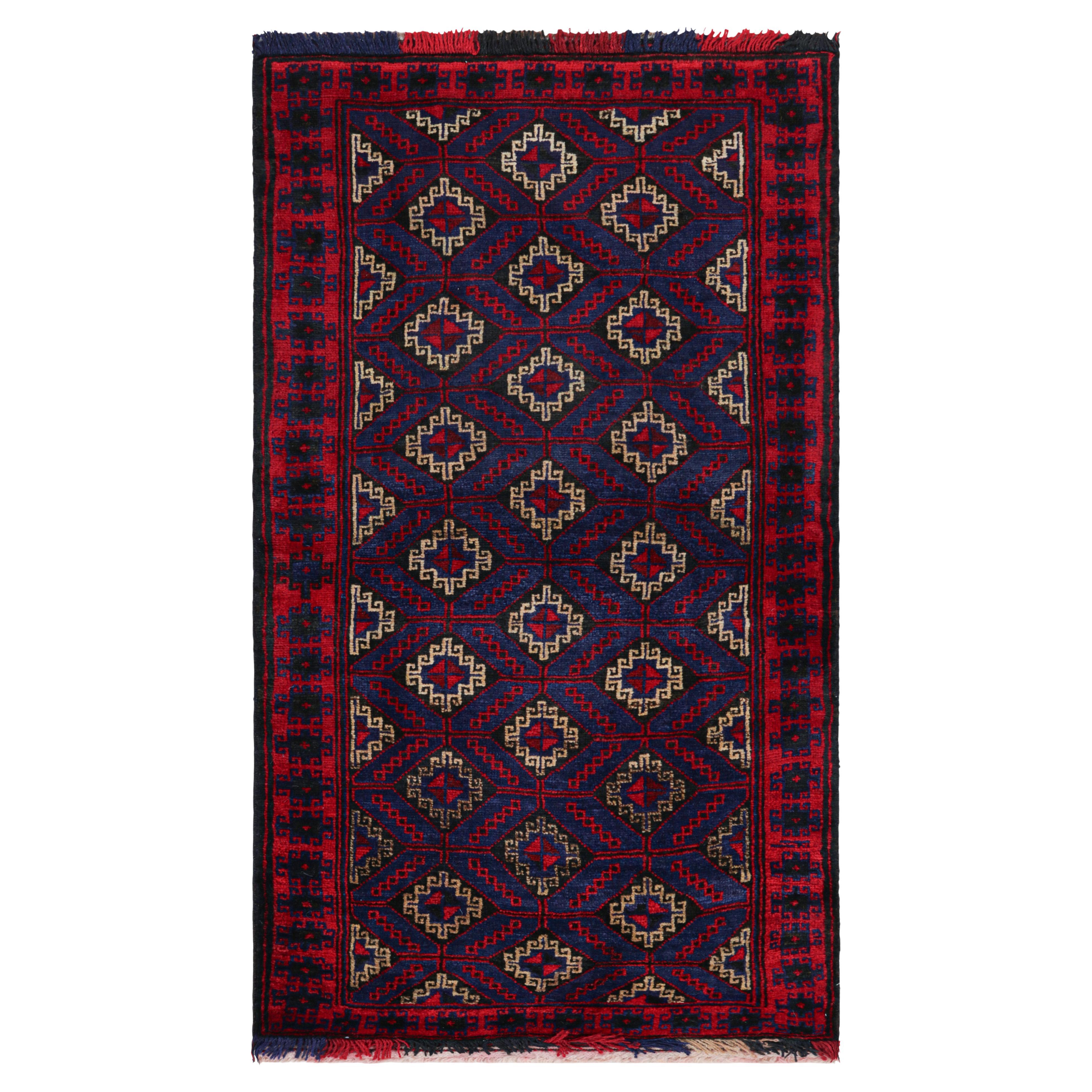 Rug 
Kilim’s Modern Classics Tribal Rug in Indigo with Geometric Medallions For Sale