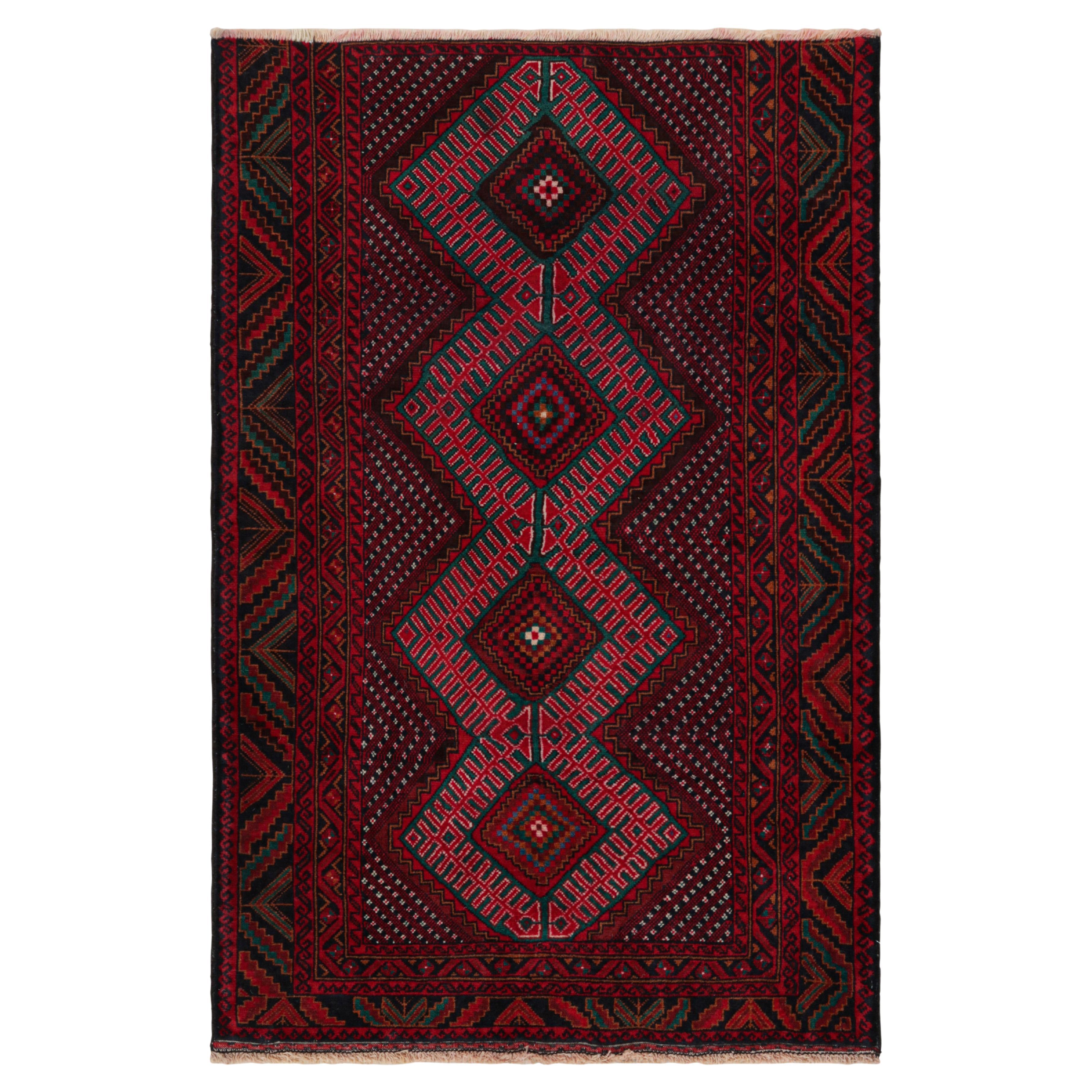 Rug & Kilim’s Modern Classics Tribal Rug in Red with Geometric Medallions