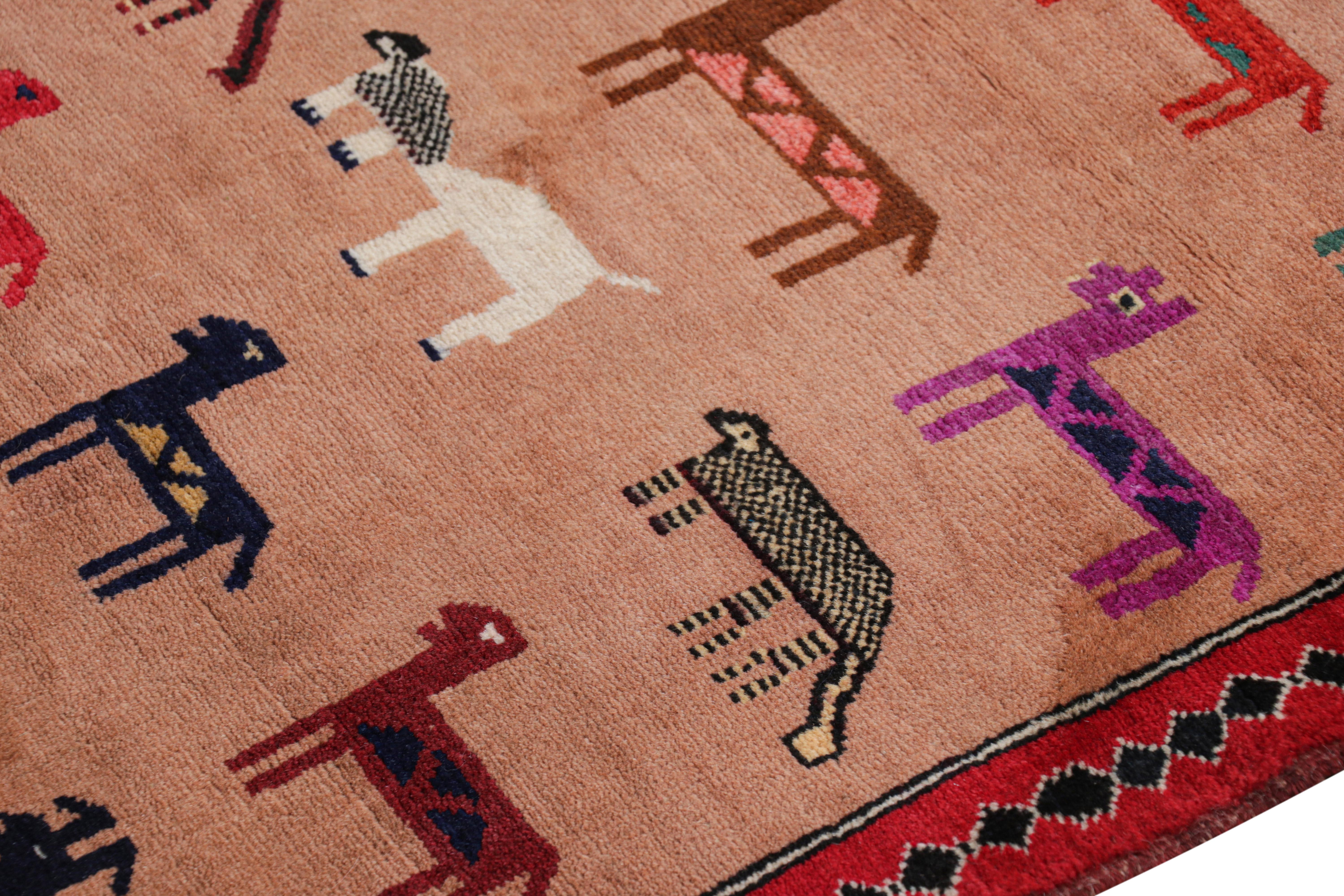 Afghan Rug & Kilim’s Modern Classics Tribal Rug with Animal Pictorials For Sale