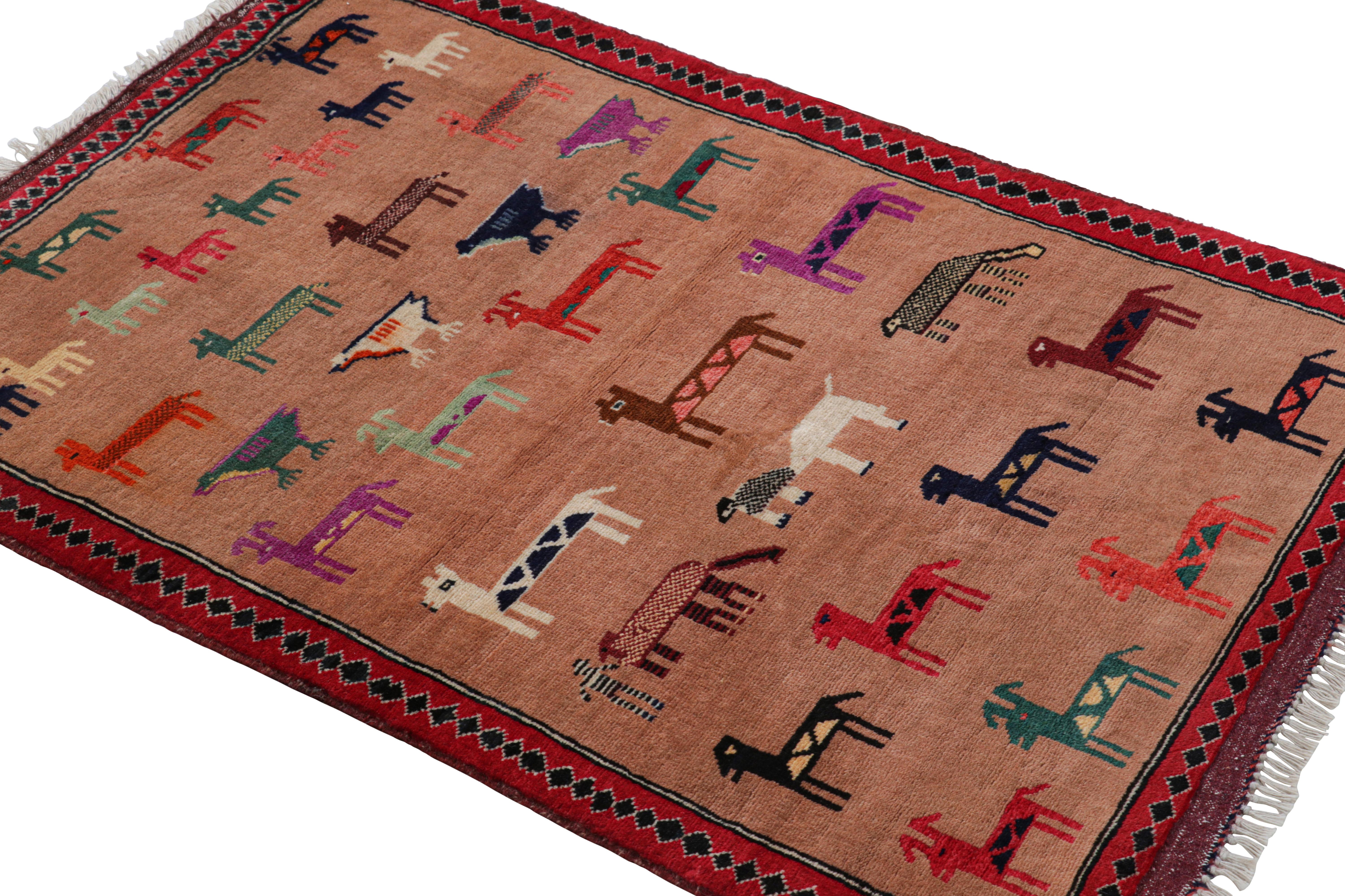 Rug & Kilim's Modern Classics Stammesteppich mit Tierbildern (Afghanisch) im Angebot