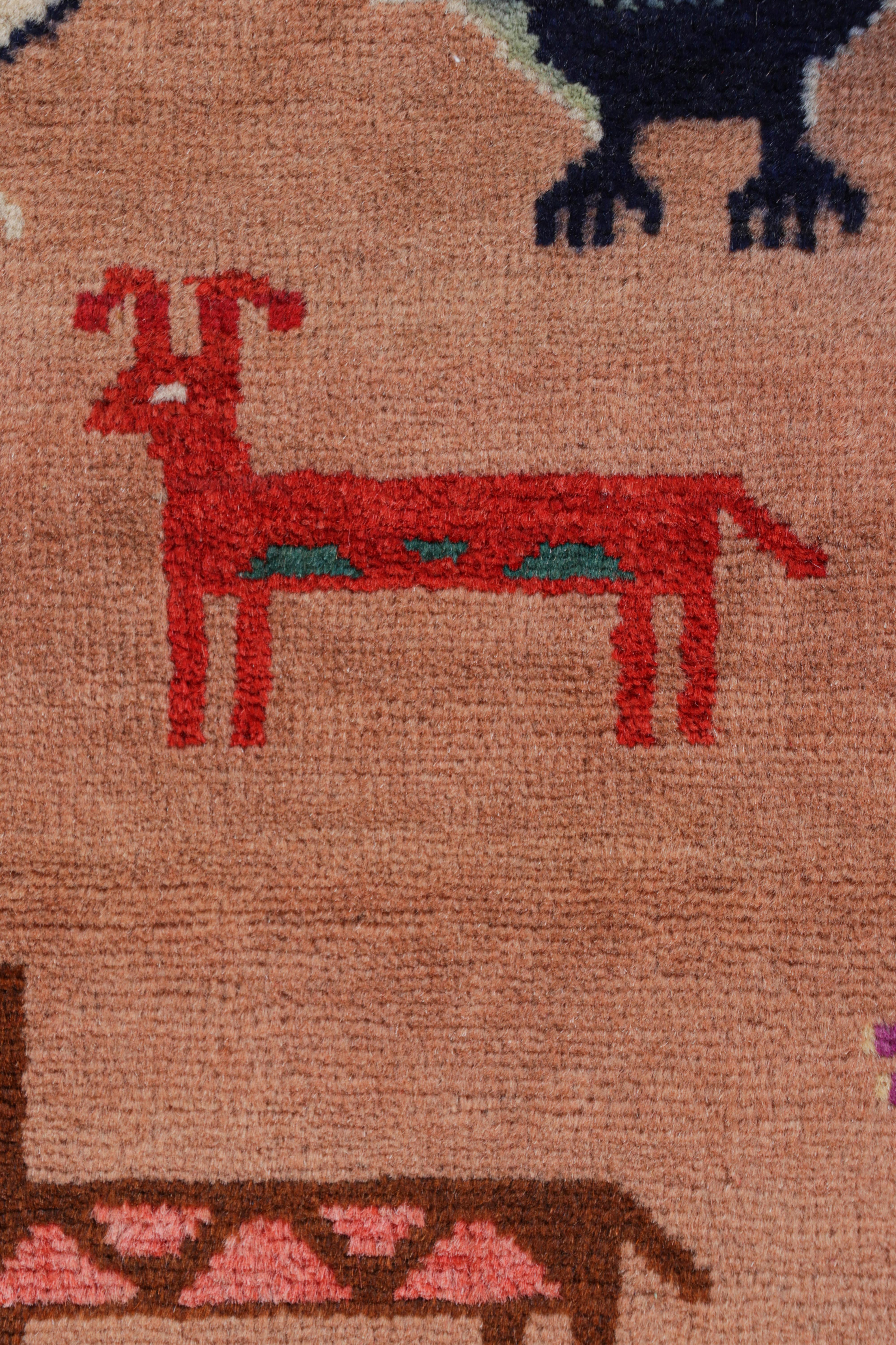 Contemporary Rug & Kilim’s Modern Classics Tribal Rug with Animal Pictorials For Sale