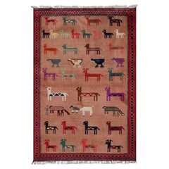 Rug & Kilim’s Modern Classics Tribal Rug with Animal Pictorials