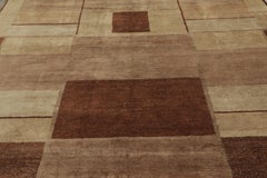 Rug & Kilim: Tappeto moderno in stile cubista con motivi geometrici beige-marrone