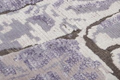 Rug & Kilim’s Modern Custom Rug Sample in Purple with Abstract Patterns