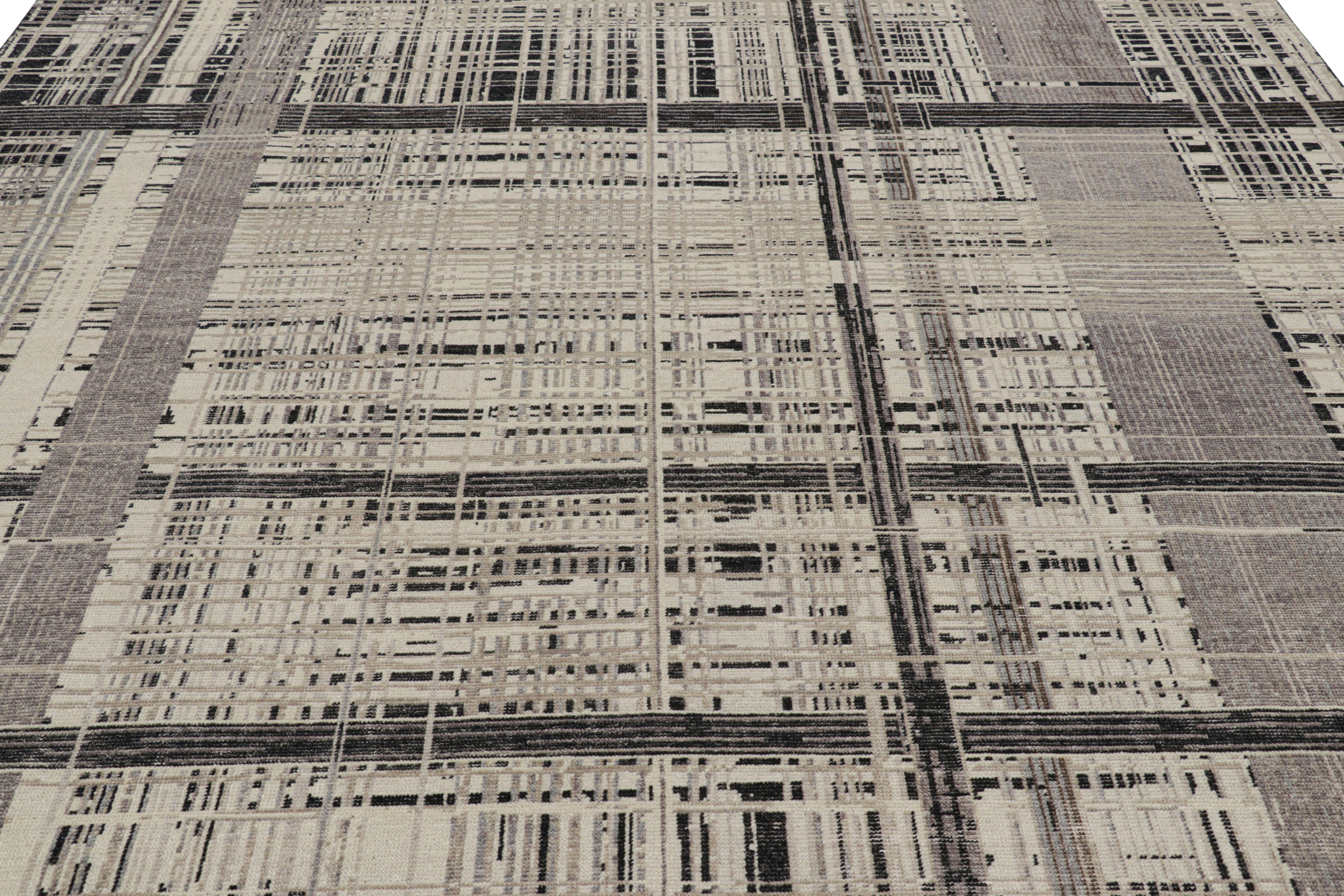 Annodato a mano in lana, questo tappeto moderno 9x12 originario dell'India, ispirato all'arte moderna con un motivo astratto, è un'entusiasmante aggiunta alla collezione Rug & Kilim. 

Sul design: 

Una nuova aggiunta ai tappeti fatti a mano della