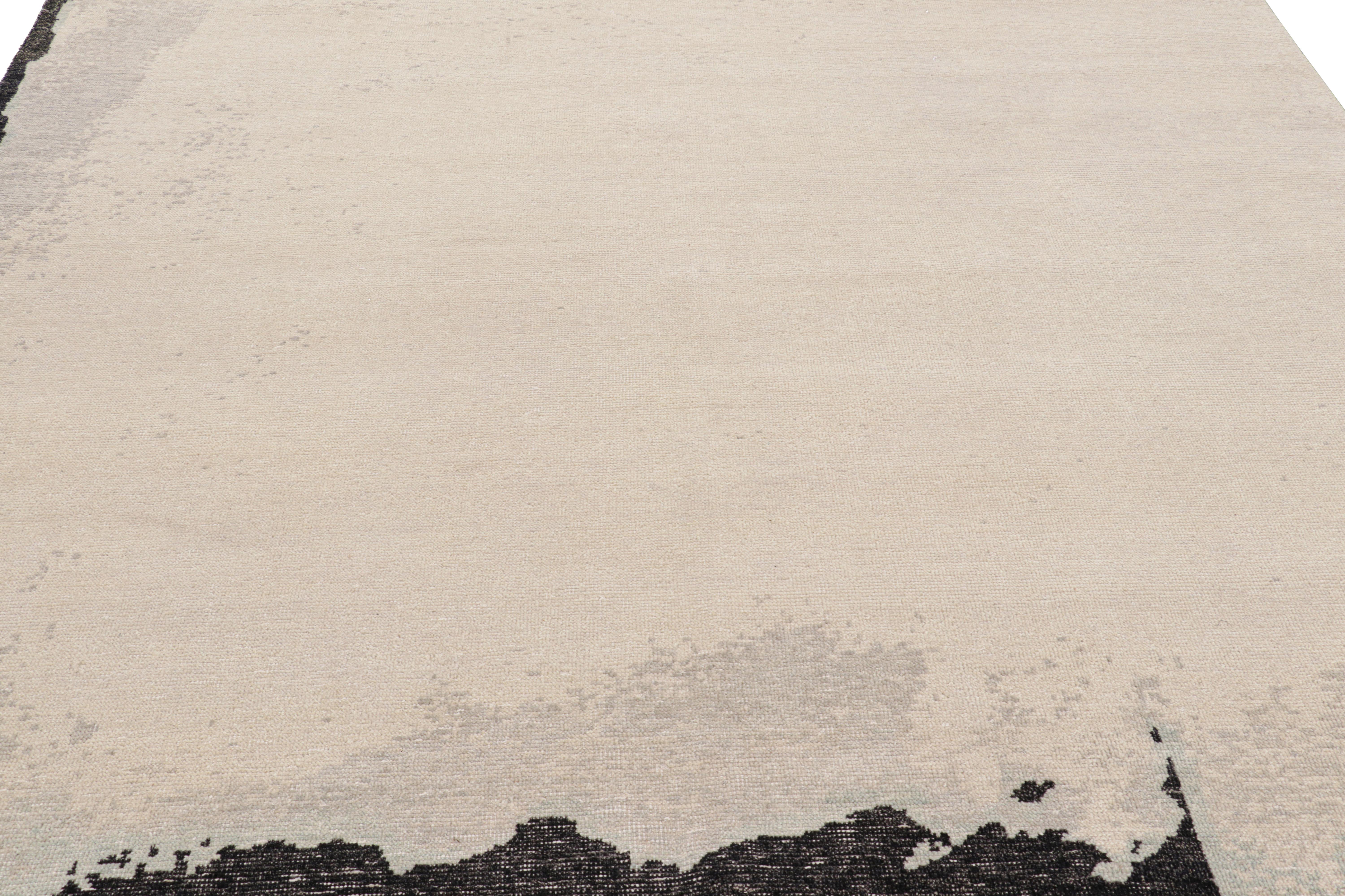 Annodato a mano in lana, questo tappeto moderno 8x10 originario dell'India, ispirato all'arte moderna con un motivo astratto, è un'entusiasmante aggiunta alla collezione Rug & Kilim. 

Sul design: 

Una nuova aggiunta ai tappeti fatti a mano della