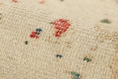 Rug & Kilim’s Modern Distressed Art Rug in White with Colorful Abstract Patterns