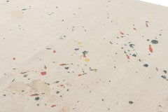 Rug & Kilim’s Modern Distressed Art Rug in White with Colorful Abstract Patterns