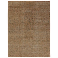 Rug 
Kilim
s Modern Distressed Rug in Beige and Gold with Geometric Patterns (tapis moderne vieilli en beige et or avec des motifs géométriques)