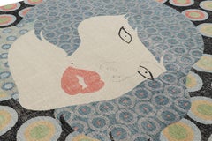 Rug & Kilim’s Modern Distressed Rug in Polychromatic Figural Pictorial