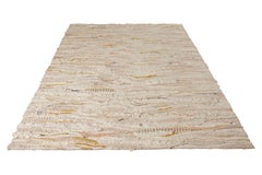 Rug & Kilim's Modern Flat Weave, High-Low Kilim in Weiß und Rosa