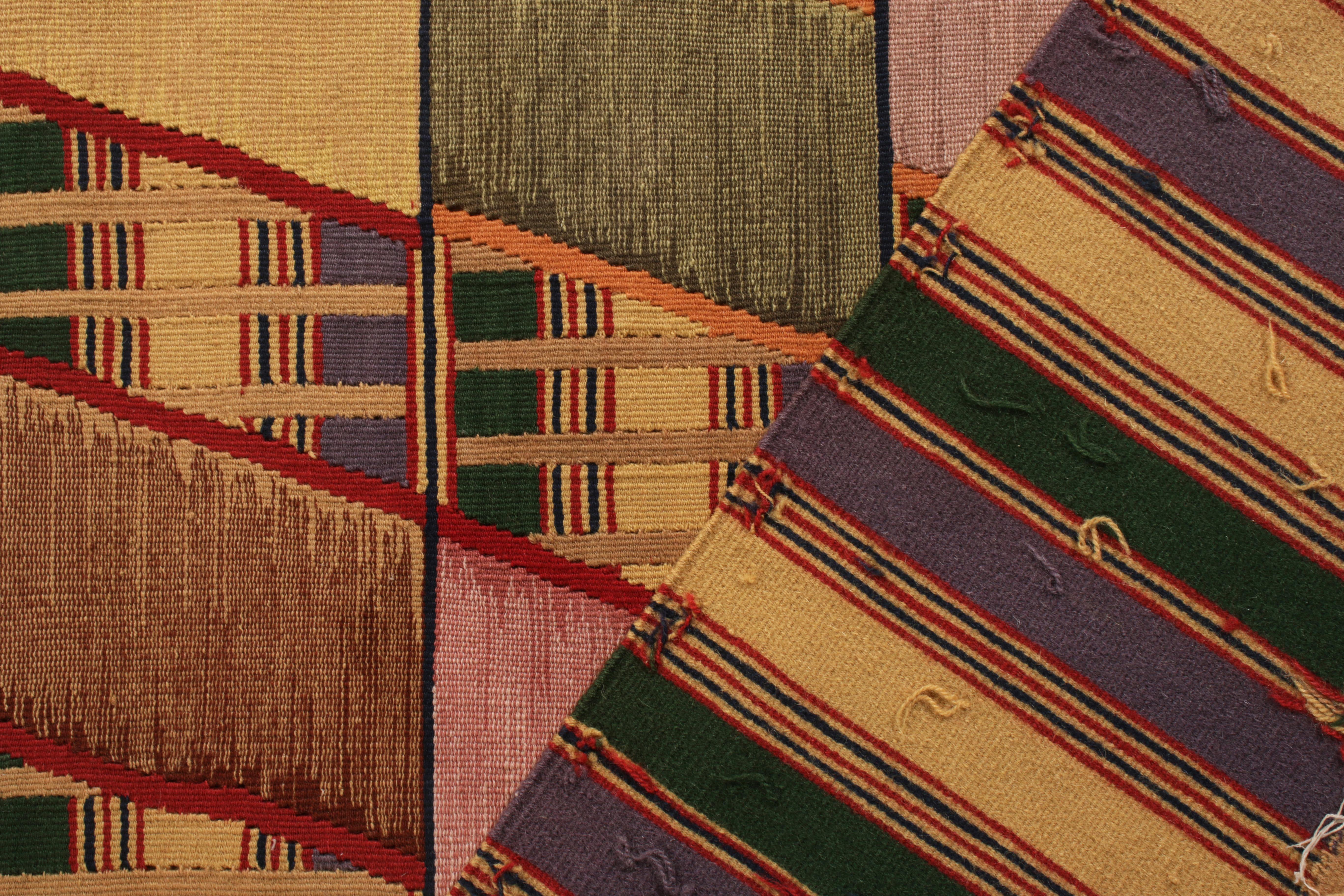 Alfombra moderna de tejido plano Rug & Kilim en diseño Art Decó de alfombras kilim beige-marrón en Nuevo estado para la venta en Long Island City, NY