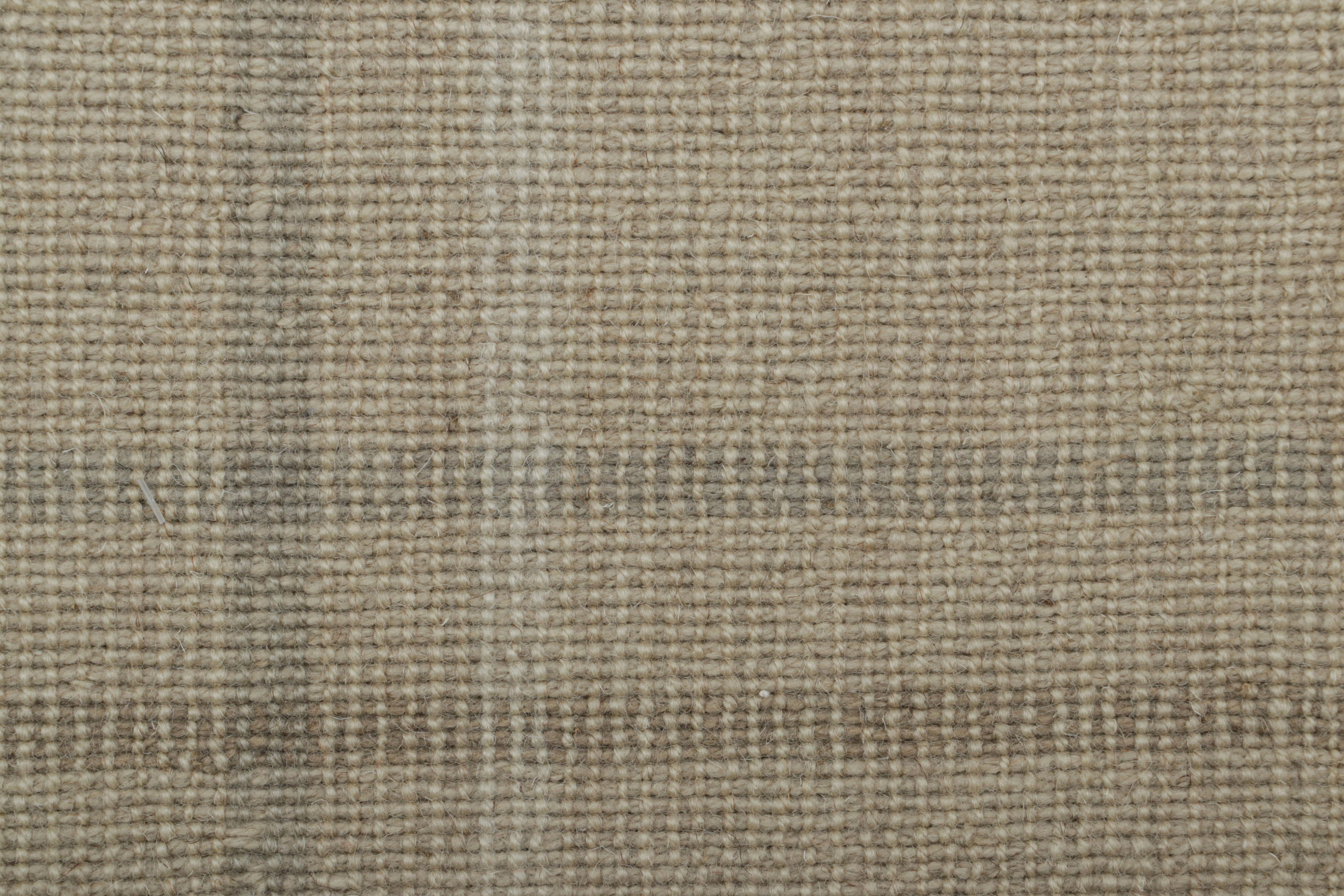 Rug & Kilim's Modern Flatweave Custom Rug Sample, Beige-Grau Geometrisch gemustert (Indisch) im Angebot