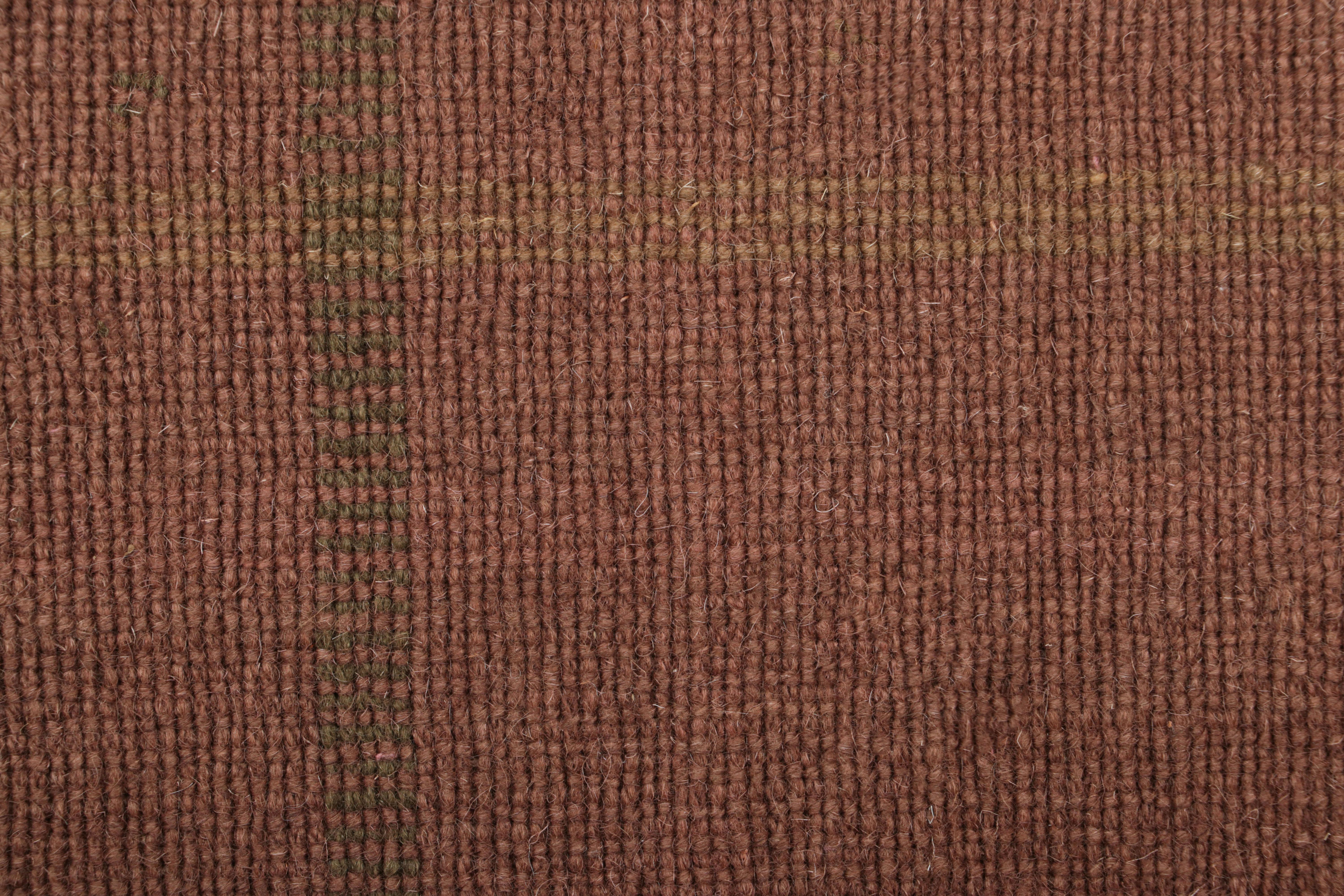 Rug & Kilim's Modern Flatweave Custom Rug Sample, Rot mit geometrischen Mustern (Indisch) im Angebot