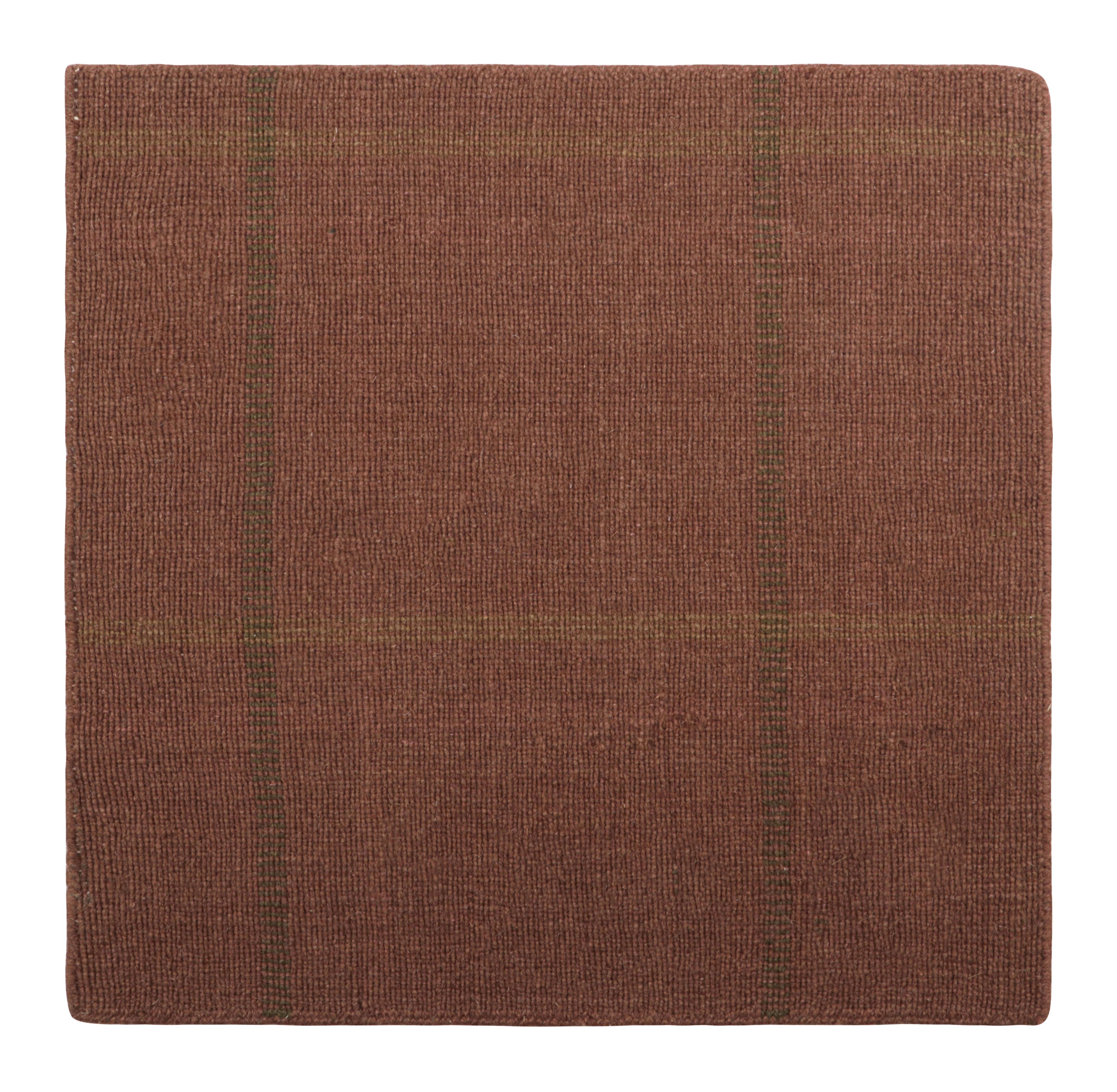 Rug & Kilim's Modern Flatweave Custom Rug Sample, Rot mit geometrischen Mustern (Handgewebt) im Angebot