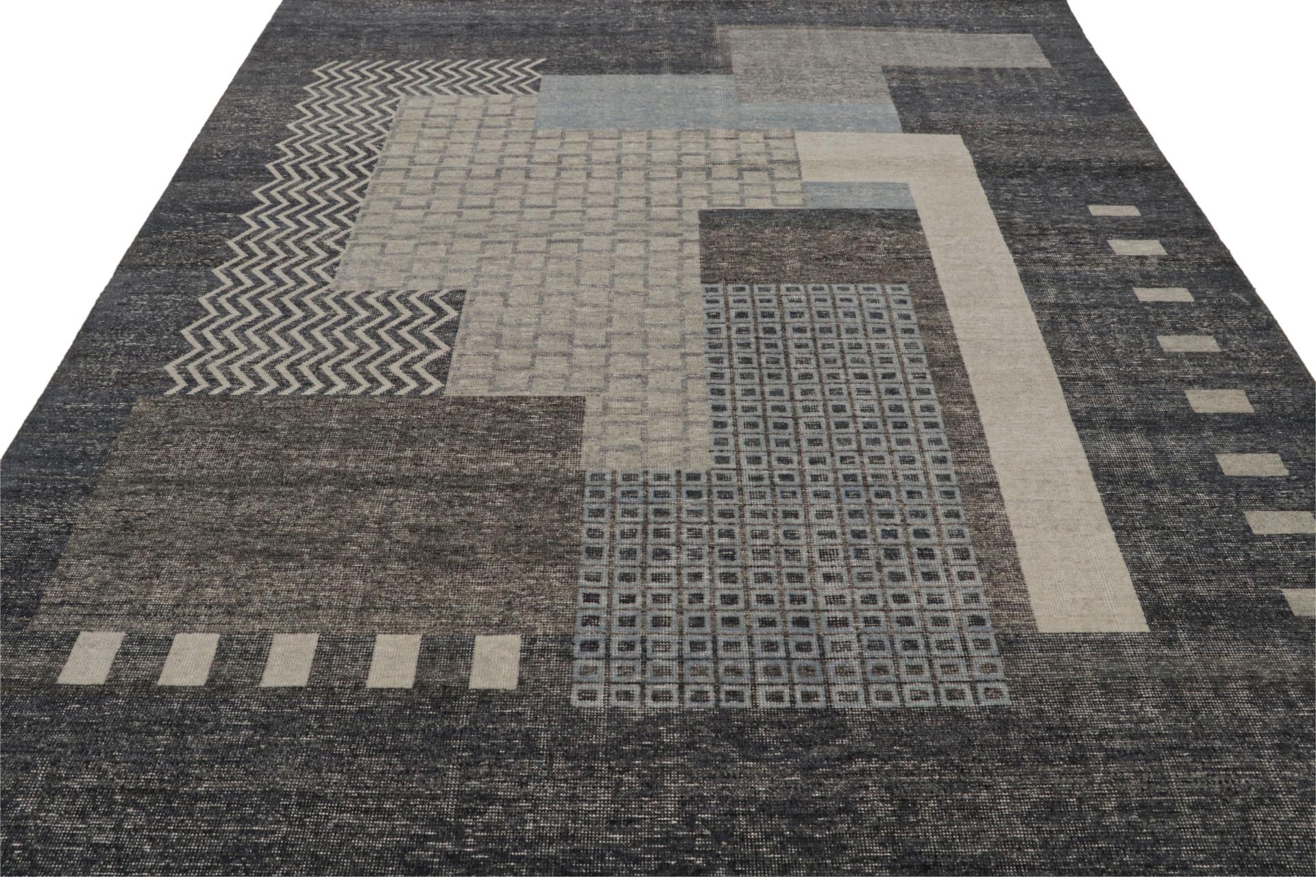 Moderner französischer Art-Déco-Teppich von Rug & Kilim, mit geometrischen Mustern (Indisch) im Angebot