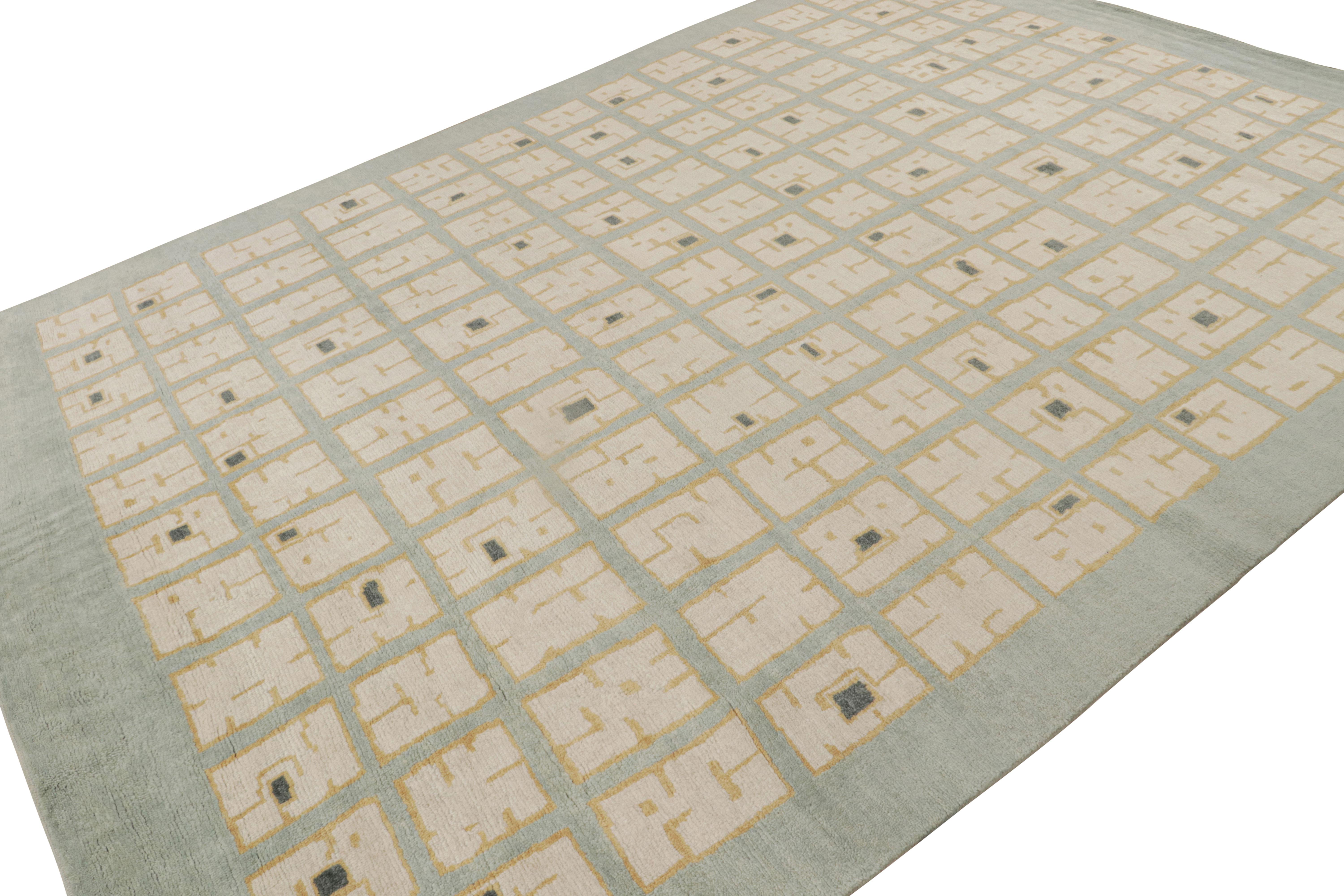 Noué à la main en laine, ce tapis moderne 9x12 de Rug & Kilim est un nouvel ajout à la ligne de tapis Art déco français. Son design s'inspire des sensibilités de By Design/One du style moderne des années 1920.  

Sur le Design : 

Les connaisseurs
