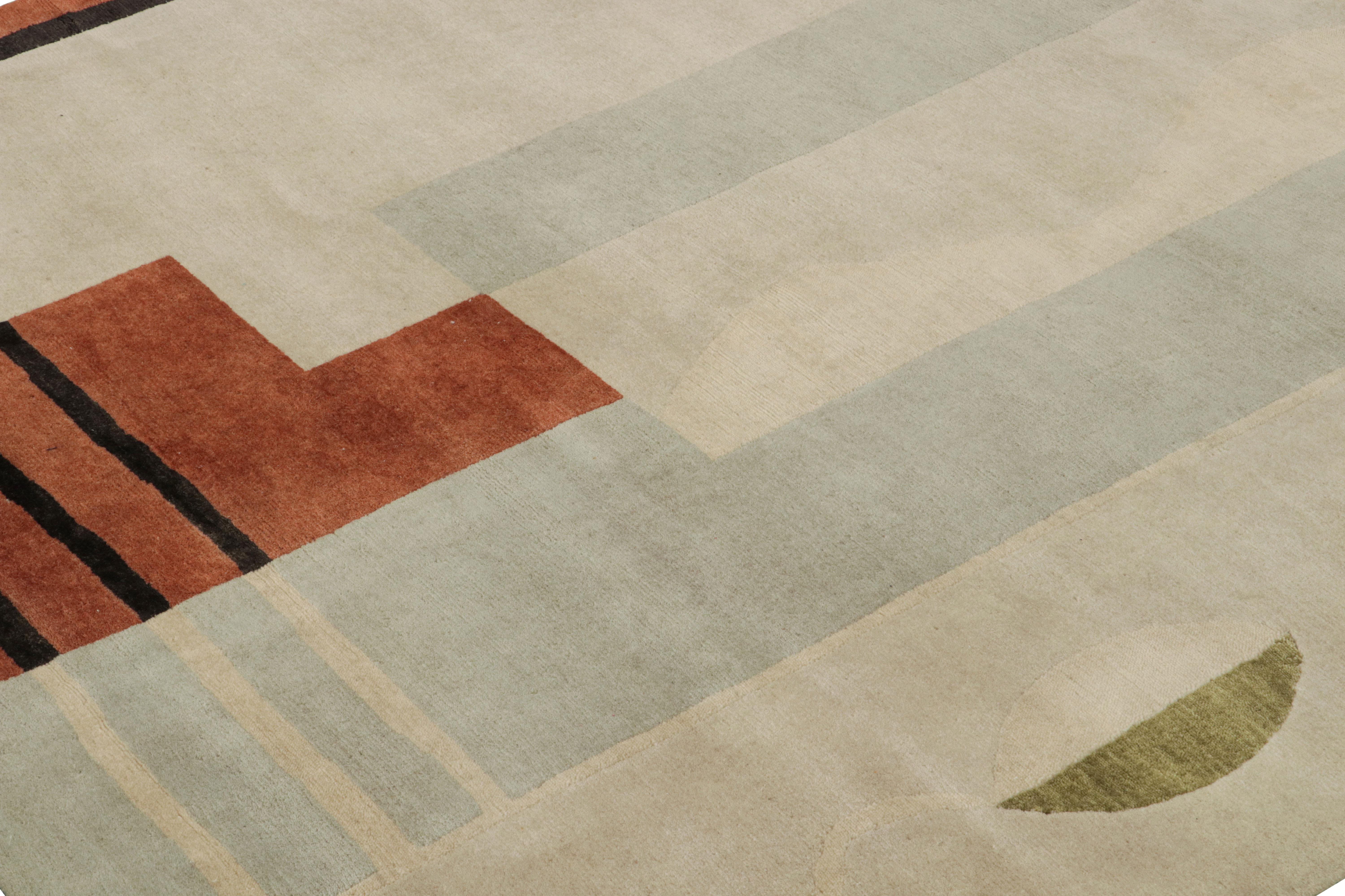 Indien Rug & Kilim's Modern French Art Deco Style Rug with Geometric Pattern (tapis moderne de style art déco français avec motif géométrique) en vente