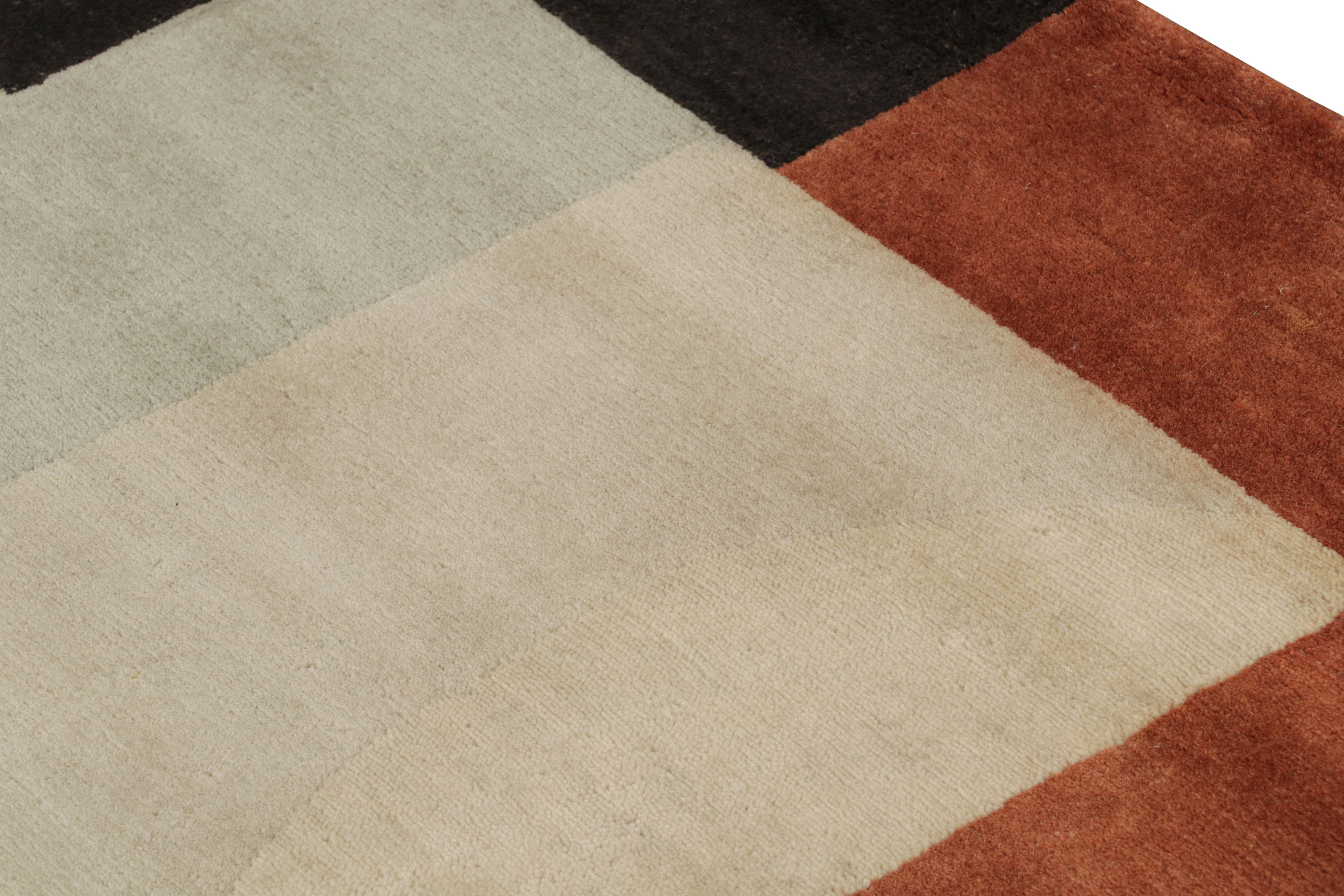 Noué à la main Rug & Kilim's Modern French Art Deco Style Rug with Geometric Pattern (tapis moderne de style art déco français avec motif géométrique) en vente