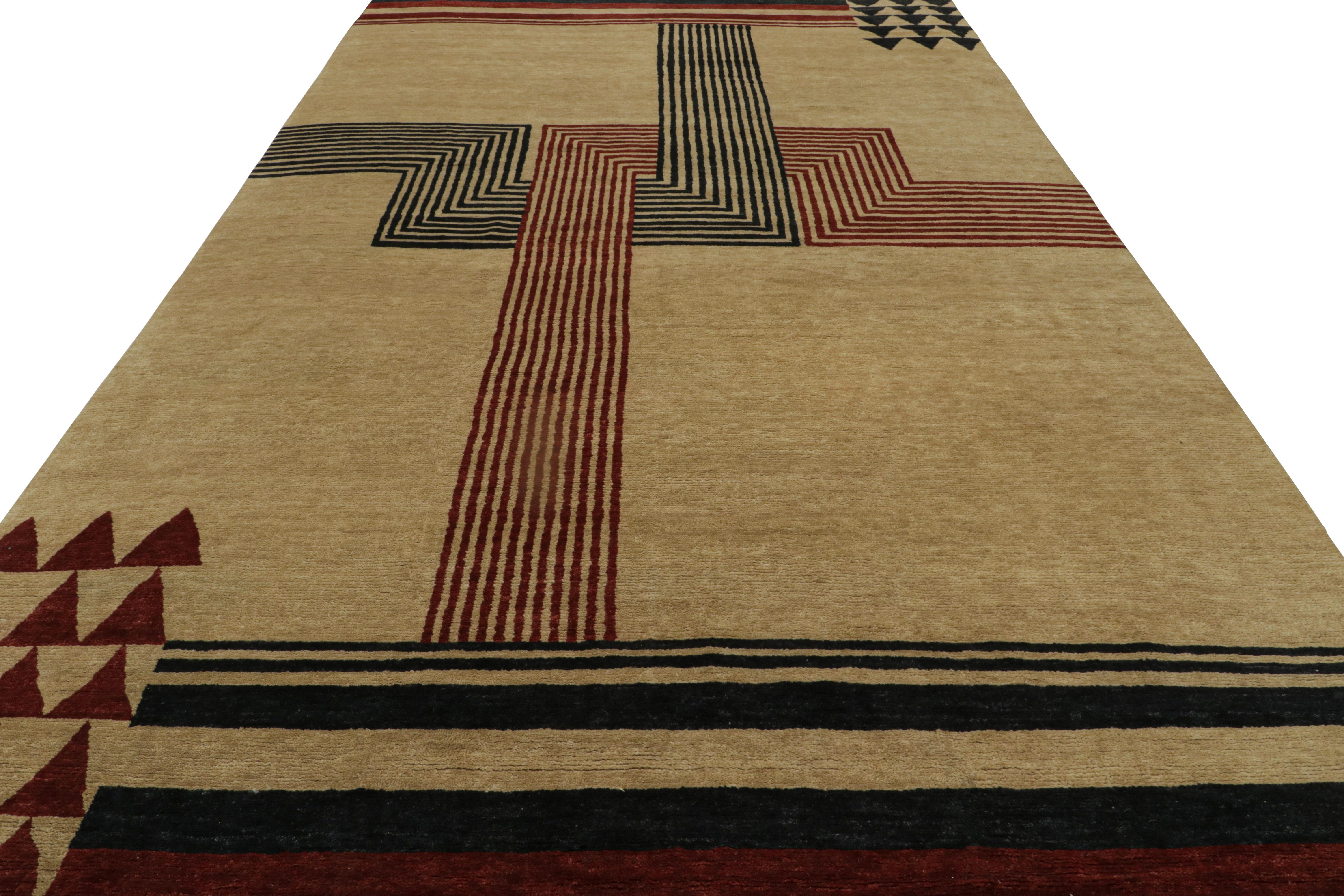 Rug & Kilim's Moderner französischer Teppich im Art-Déco-Stil mit geradlinigem, geometrischem Muster (Art déco) im Angebot