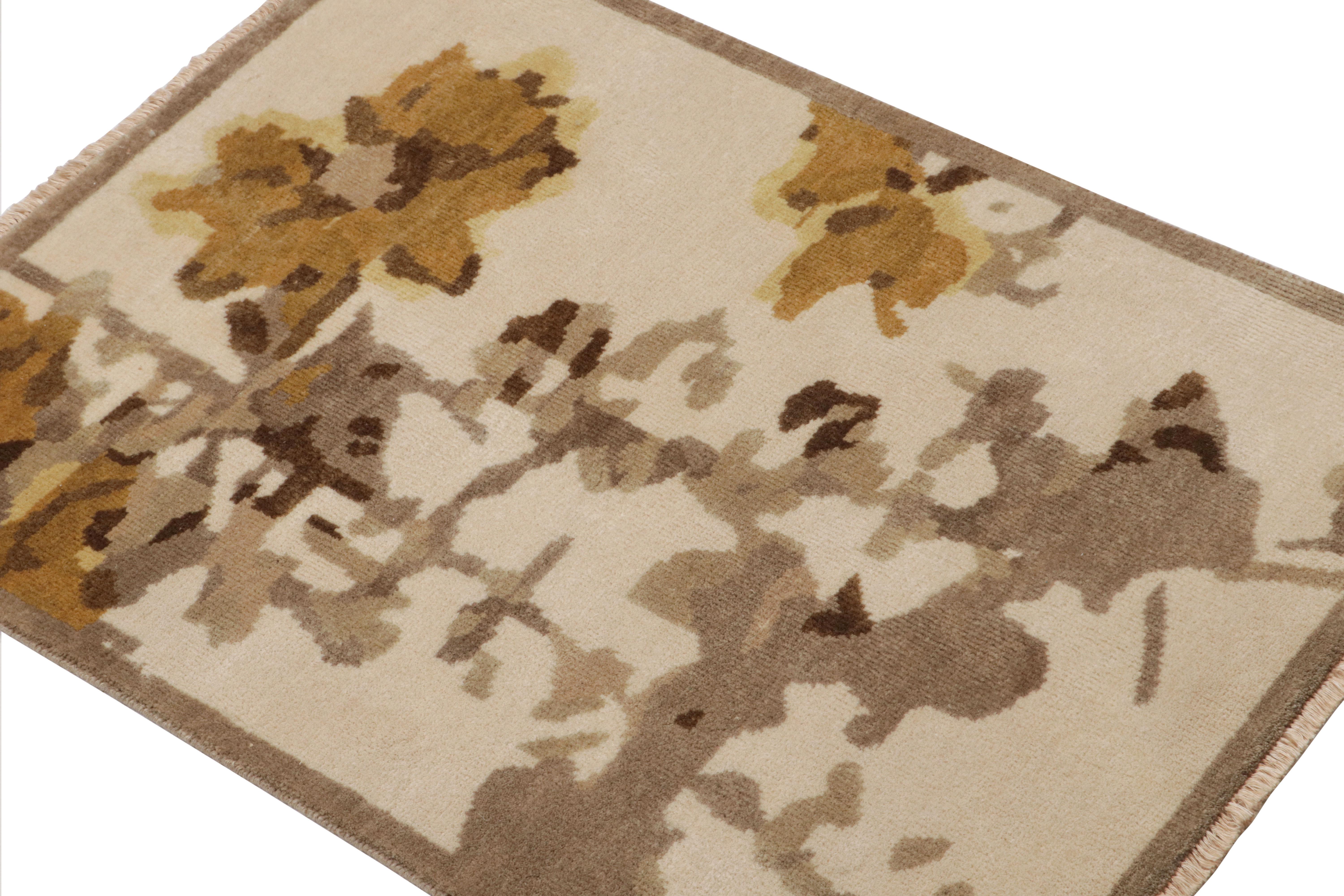 Moderno Rug & Kilim - Tappeto sparso in stile Art Deco moderno francese con fiori impressionisti in vendita