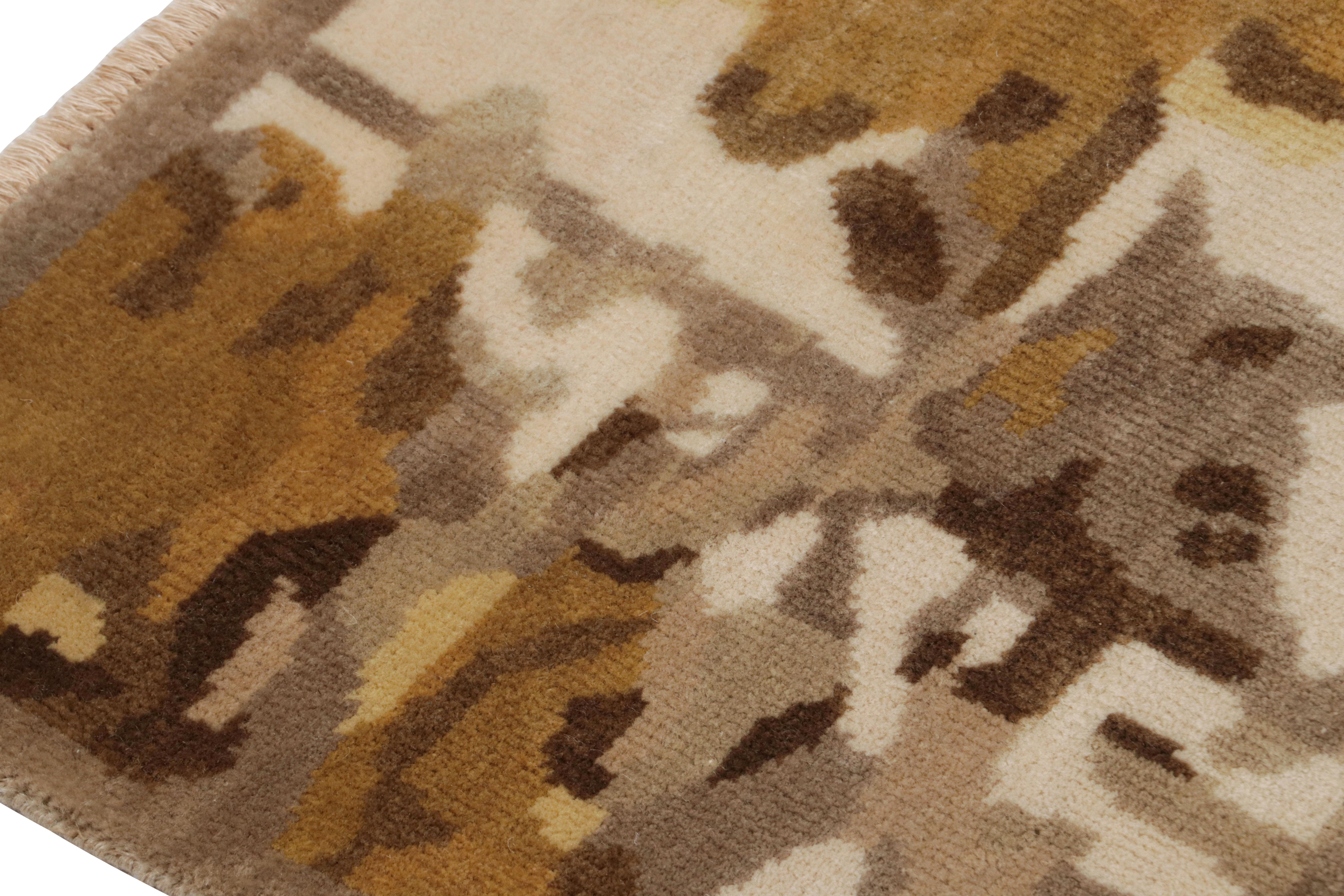 Annodato a mano Rug & Kilim - Tappeto sparso in stile Art Deco moderno francese con fiori impressionisti in vendita