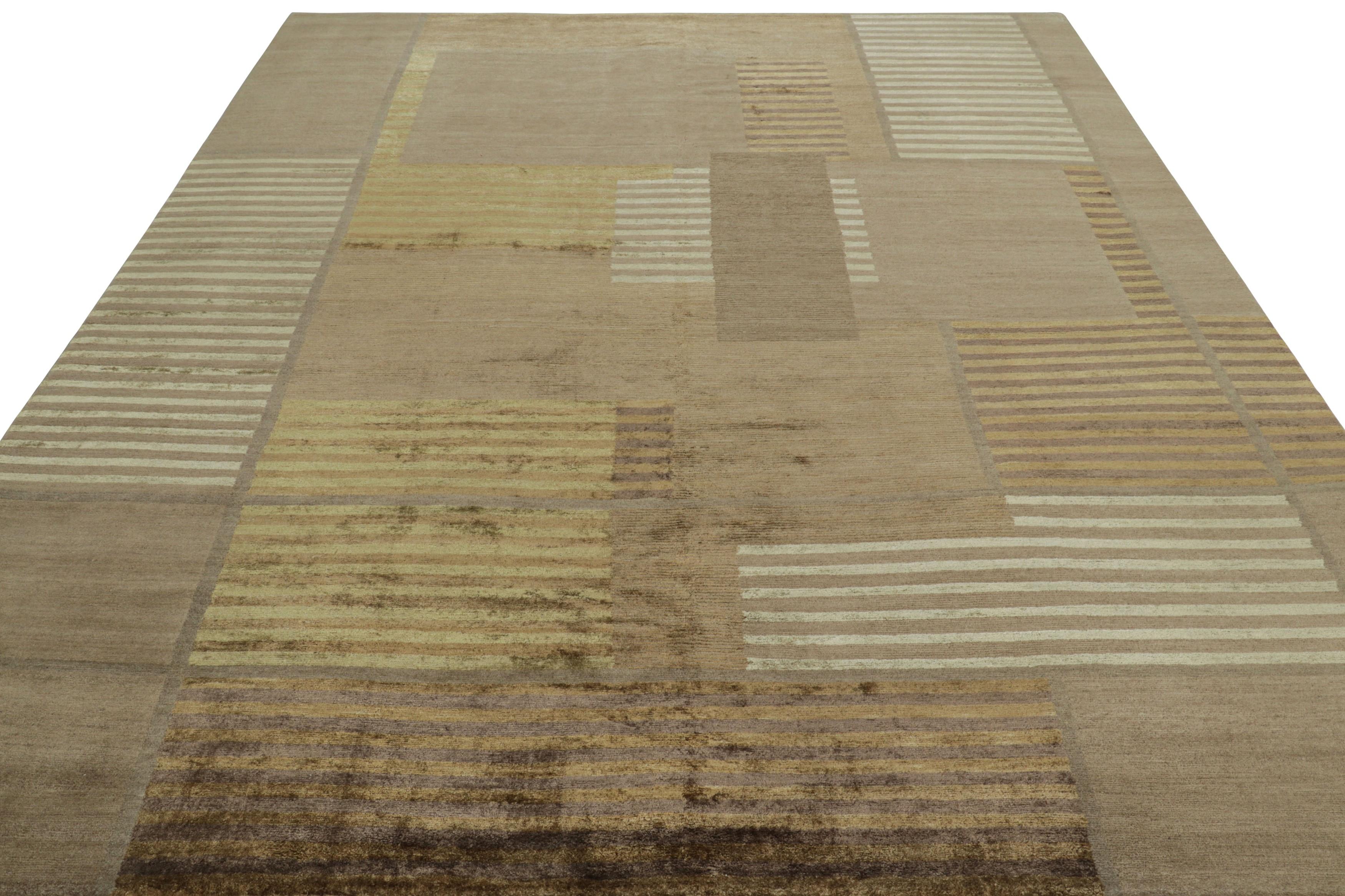 Nepalese Rug & Kilim - Tappeto geometrico moderno nei toni del marrone in vendita