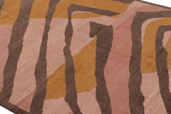Rug & Kilim’s Modern Geometric Rug in Pink, Brown and Gold Tones “Naruna”