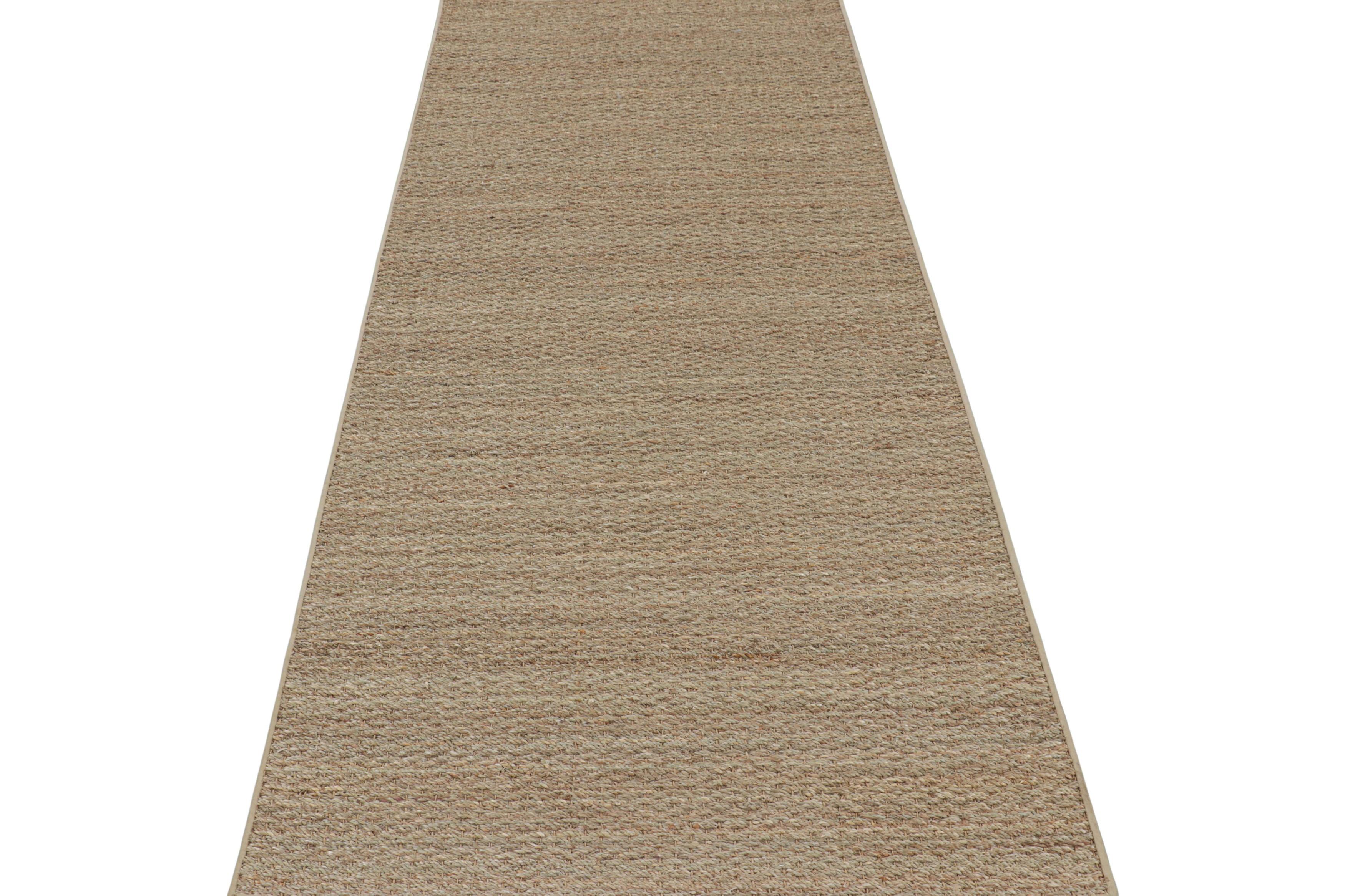 Alfombra moderna Rug & Kilim de cáñamo en tonos beige-marrón Anudado a mano en venta