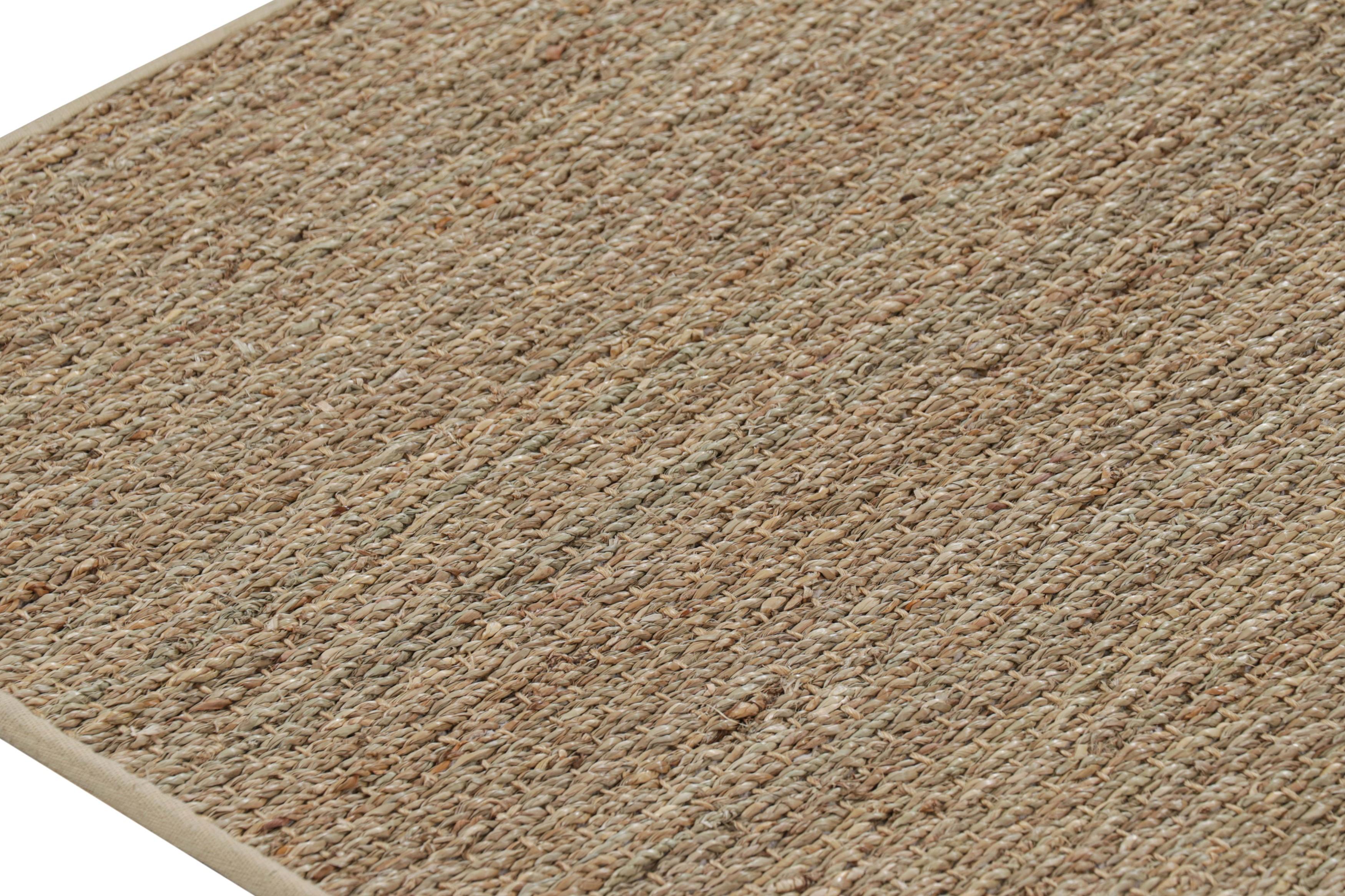Alfombra moderna Rug & Kilim de cáñamo en tonos beige-marrón en Nuevo estado para la venta en Long Island City, NY
