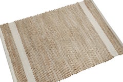 Rug & Kilim's Modern Jute Custom Rug Sample, Beige and White Tones