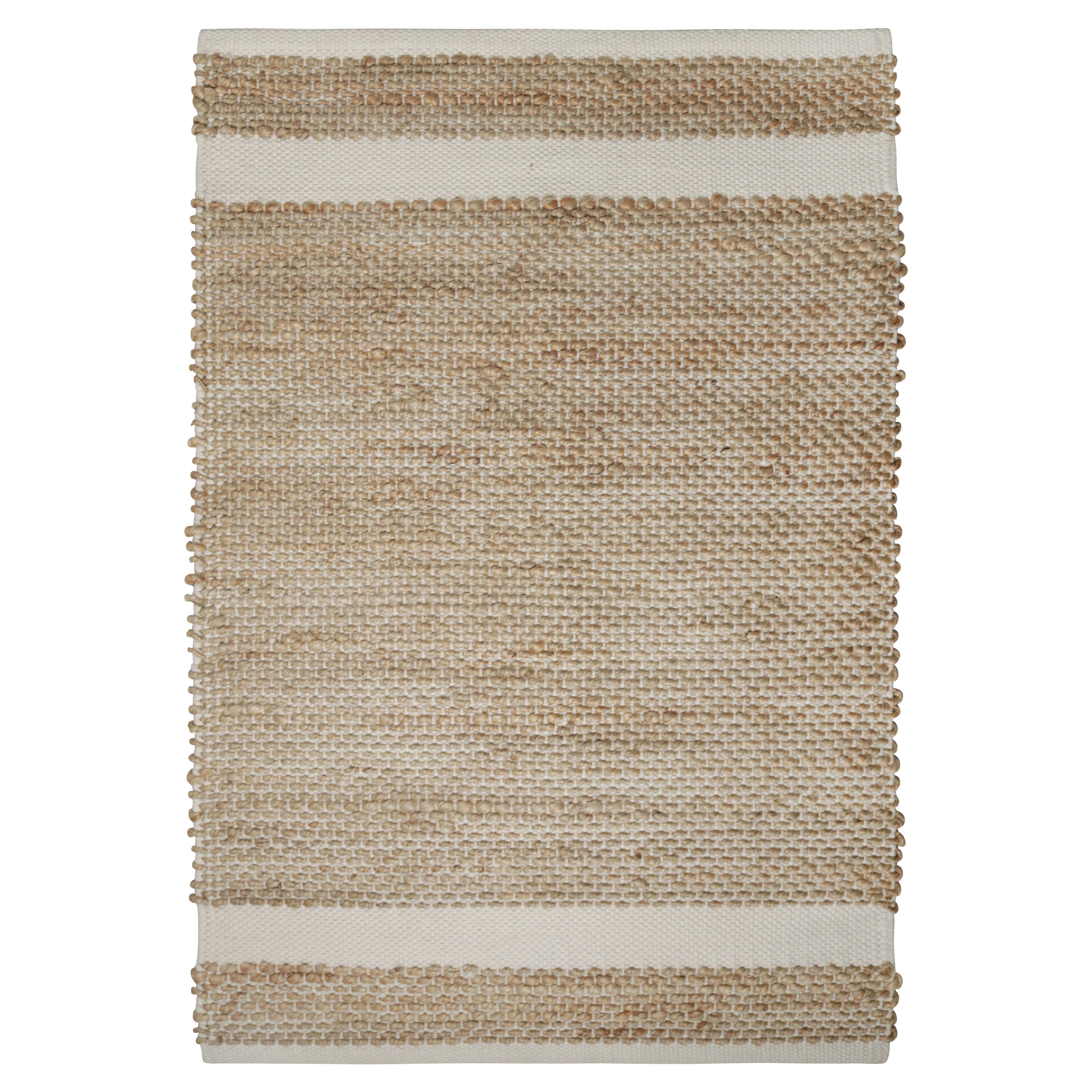 Rug & Kilim's Modern Jute Custom Rug Sample, Beige und Weiß Töne im Angebot