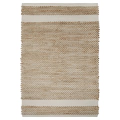 Campione di tappeto personalizzato in iuta moderna di Rug & Kilim, nei toni del beige e del bianco